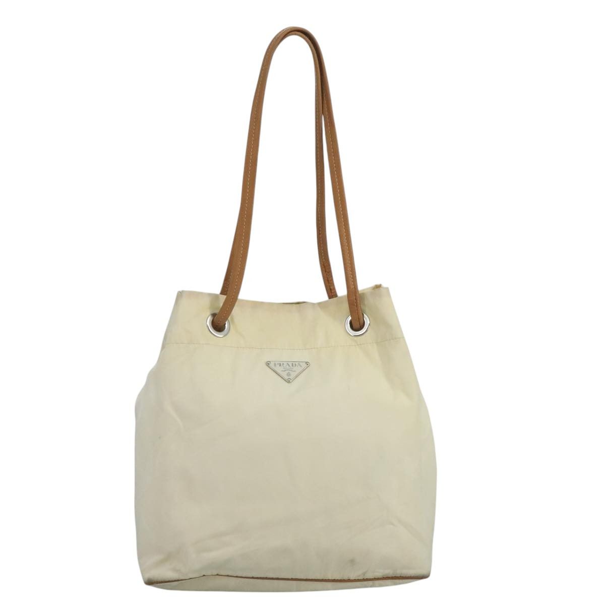 Re-Nylon White Synthetic Shoulder Bag (Pre-Owned)