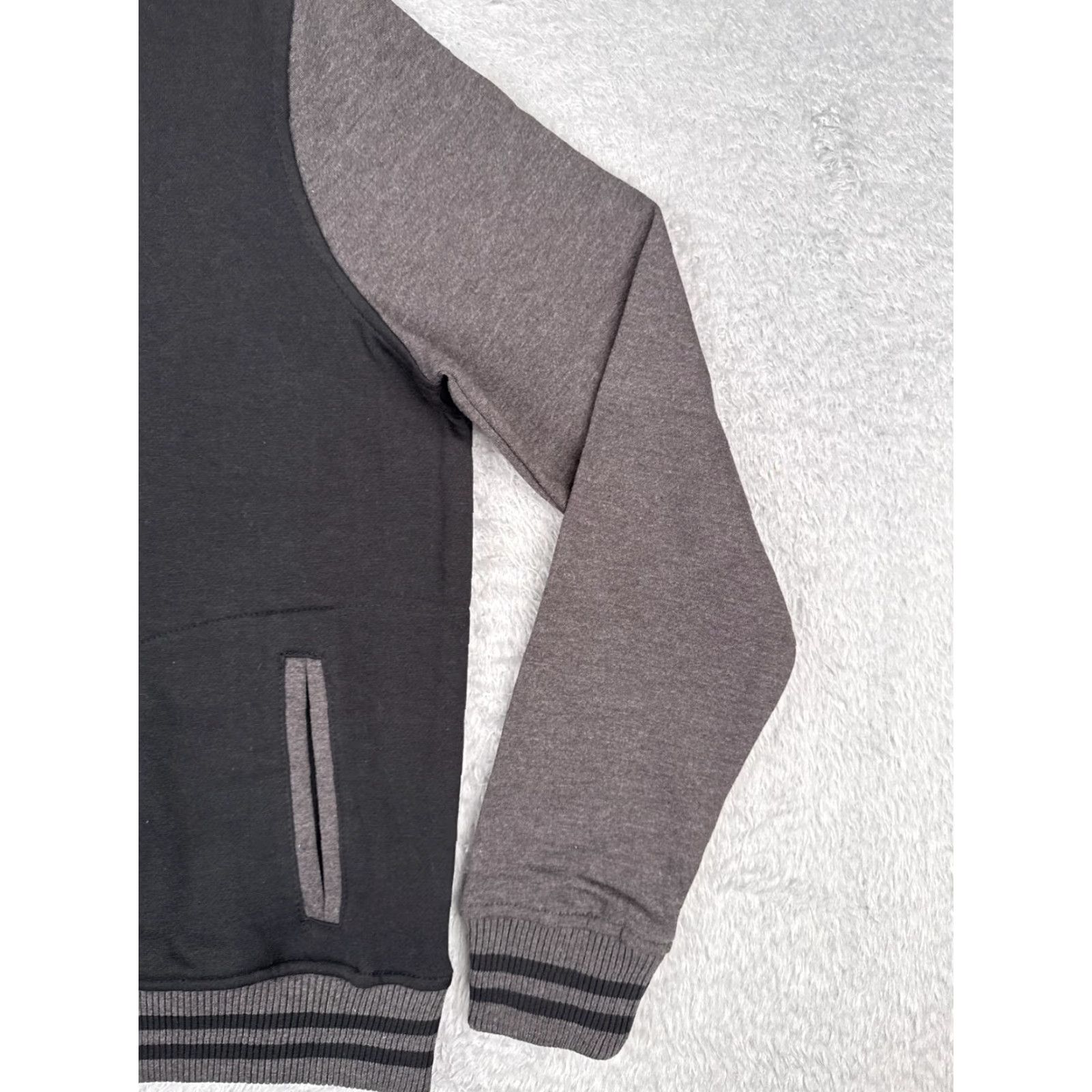 Mitchell & Ness Mitchell & Ness Varsity Jacket Adult Large Black Gray Fleece Lined Hooded Cotton Size US L / EU 52-54 / 3 - 2 Thumbnail