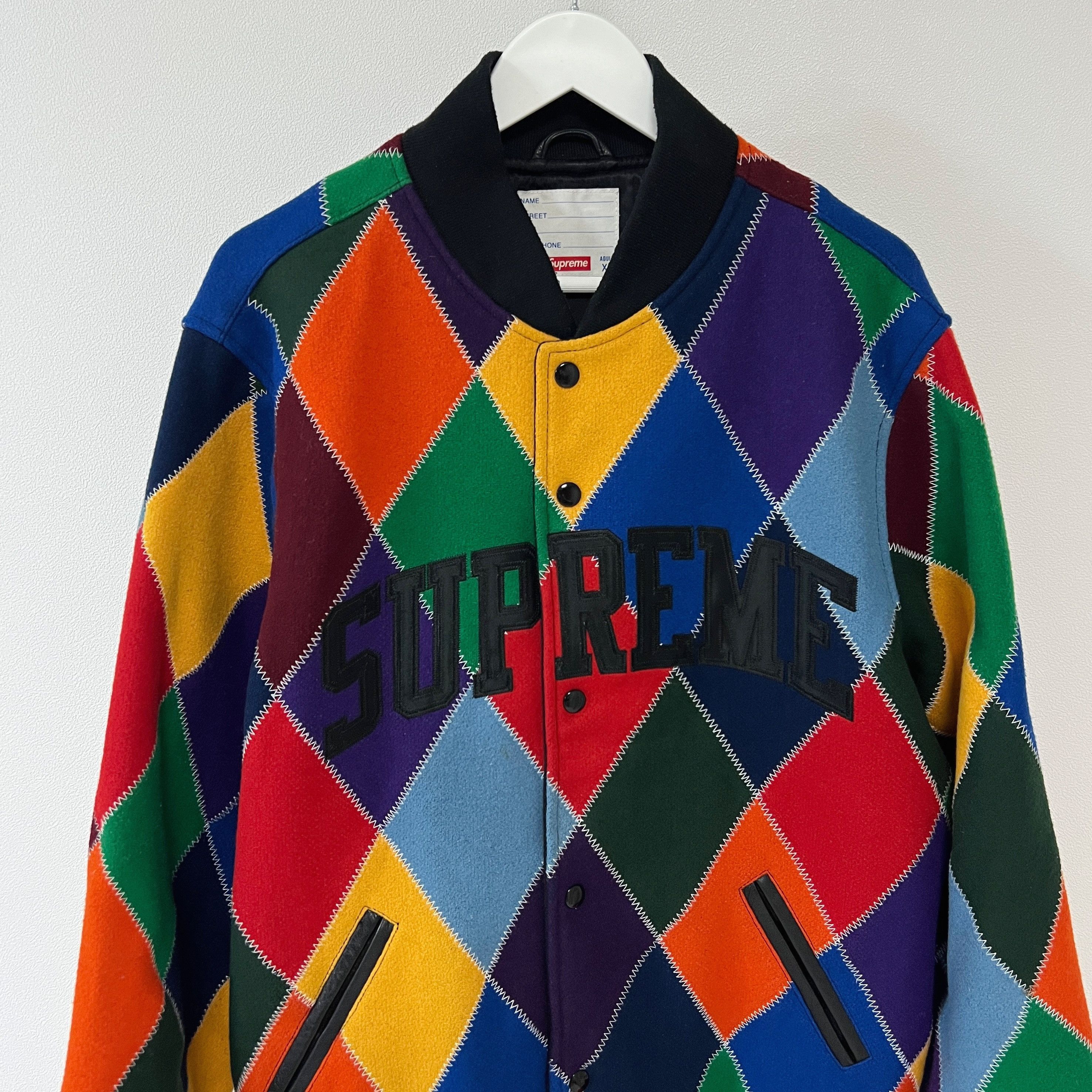 Supreme Supreme 15FW Harlequin Wool Varsity Jacket Multi Size US XL / EU 56 / 4 - 3 Thumbnail