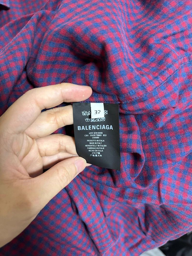 Balenciaga Balenciaga size 37 Plaid Long Sleeve Shirt Size US M / EU 48-50 / 2 - 6 Thumbnail