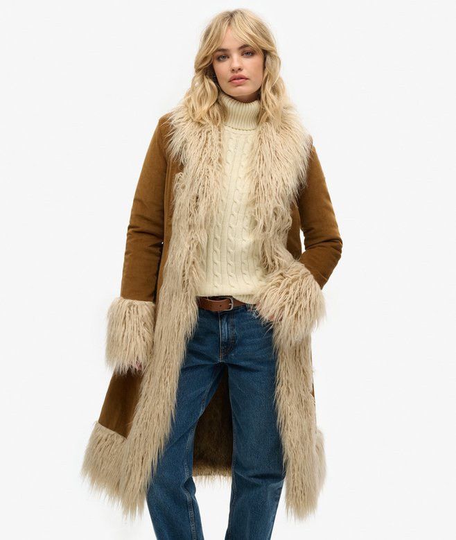 Stradivarius Afghan coat camel penny lane Size S / US 4 / IT 40 - 1 Thumbnail