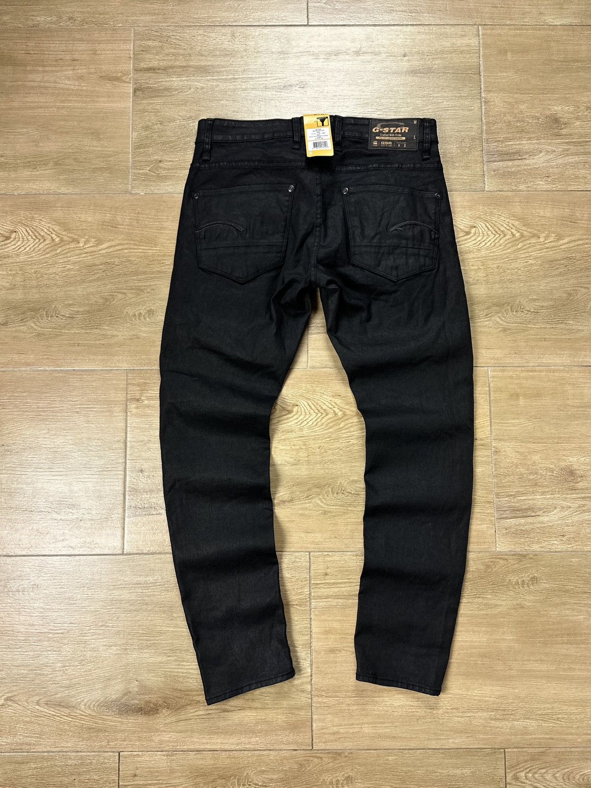 G-Star NEW🏷️ G-Star Raw Revend Super Slim Waxed Denim Jeans Size US 33 - 7 Thumbnail