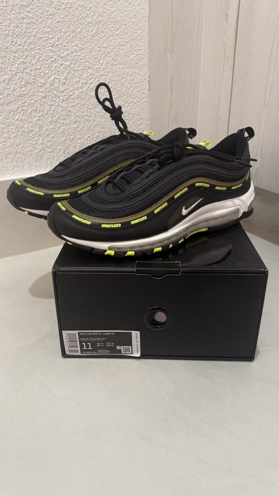 Nike × Undefeated Nike Air Max 97 x Undefeated Shoes Black/Volt Size 11 New Size US 11 / EU 44 - 1 Thumbnail