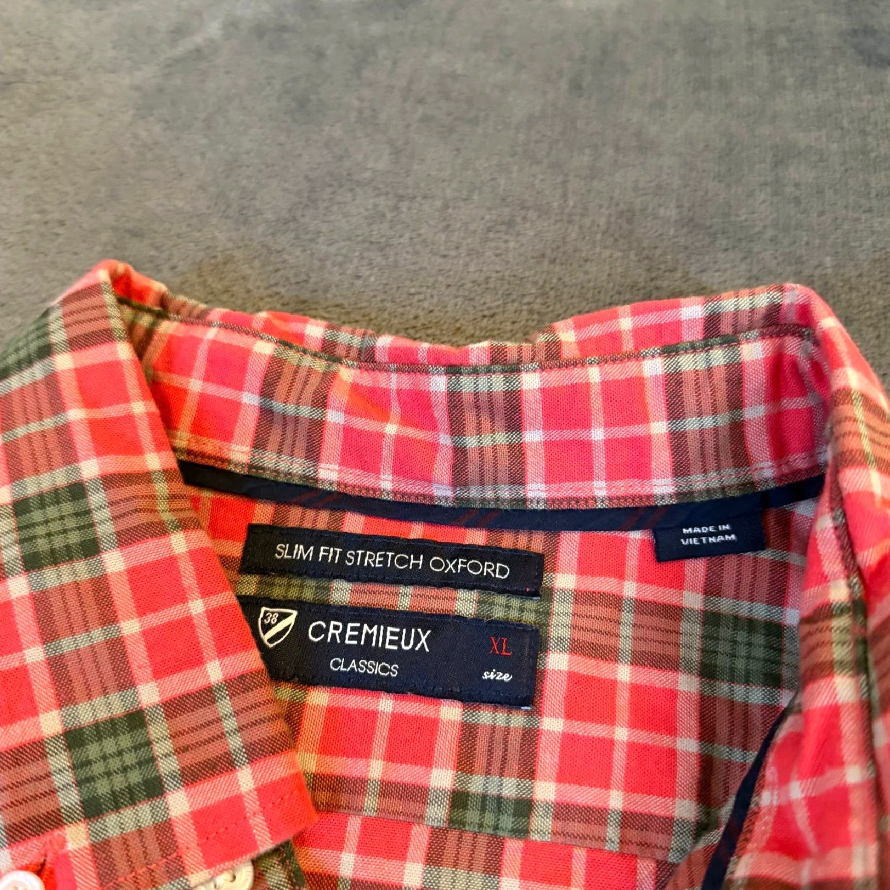 Cremieux Cremieux Shirt Mens XL Slim Fit Stretch Oxford Plaid Button-Down Red Multicolor University Preppy Casual Business Size US XL / EU 56 / 4 - 3 Thumbnail