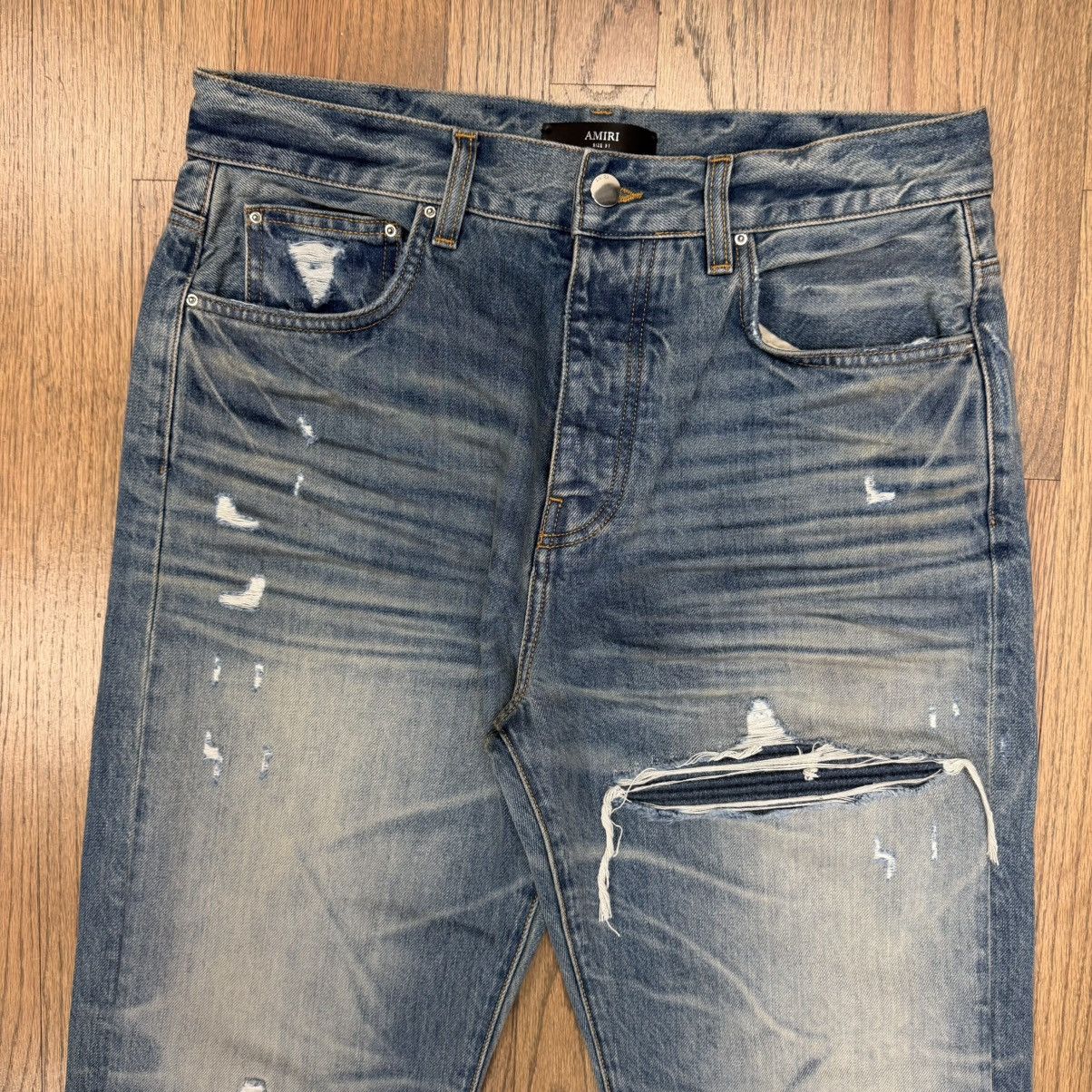 Amiri Amiri Pleated Denim Straight MX1 Jean Honeycomb Indigo Size US 31 - 3 Thumbnail