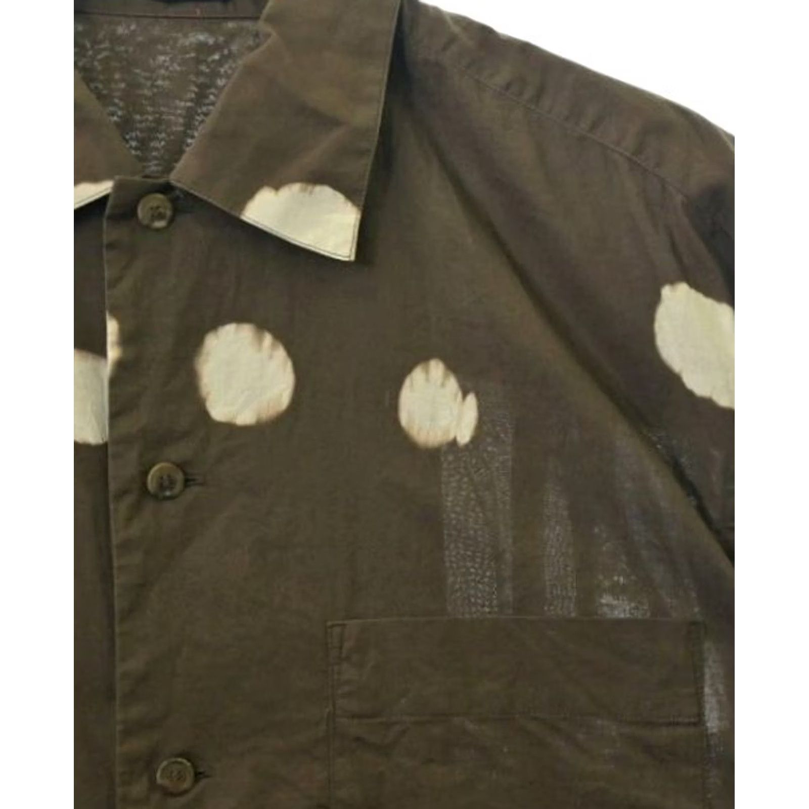 Issey Miyake ISSEY MIYAKE MEN Shirt Casual Cotton Brown x White All-Over Print Size M Long Sleeve Button-Up Men Size US M / EU 48-50 / 2 - 5 Thumbnail