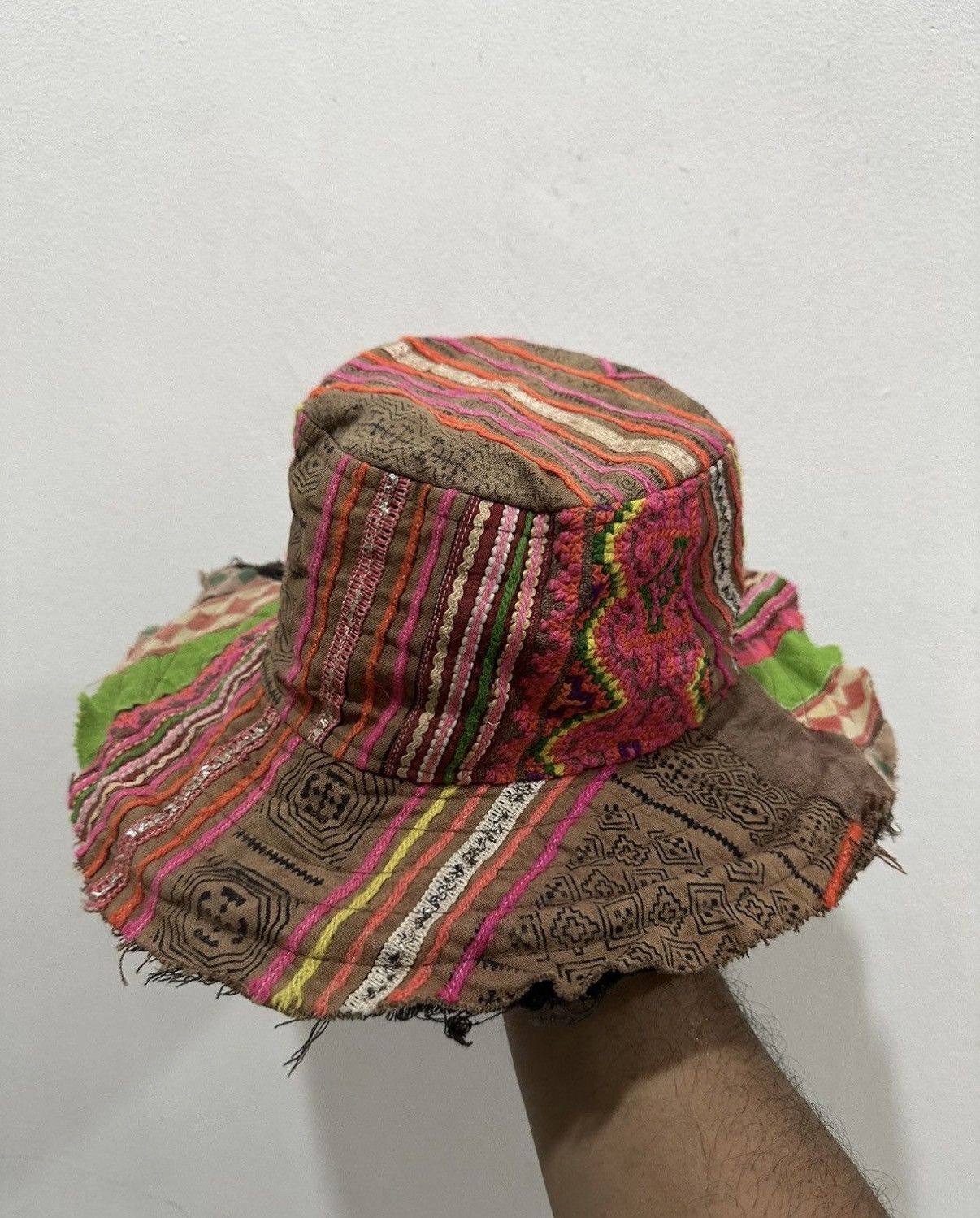 Japanese Brand VTG Patchwork Style Kapital Hat Size ONE SIZE - 3 Thumbnail