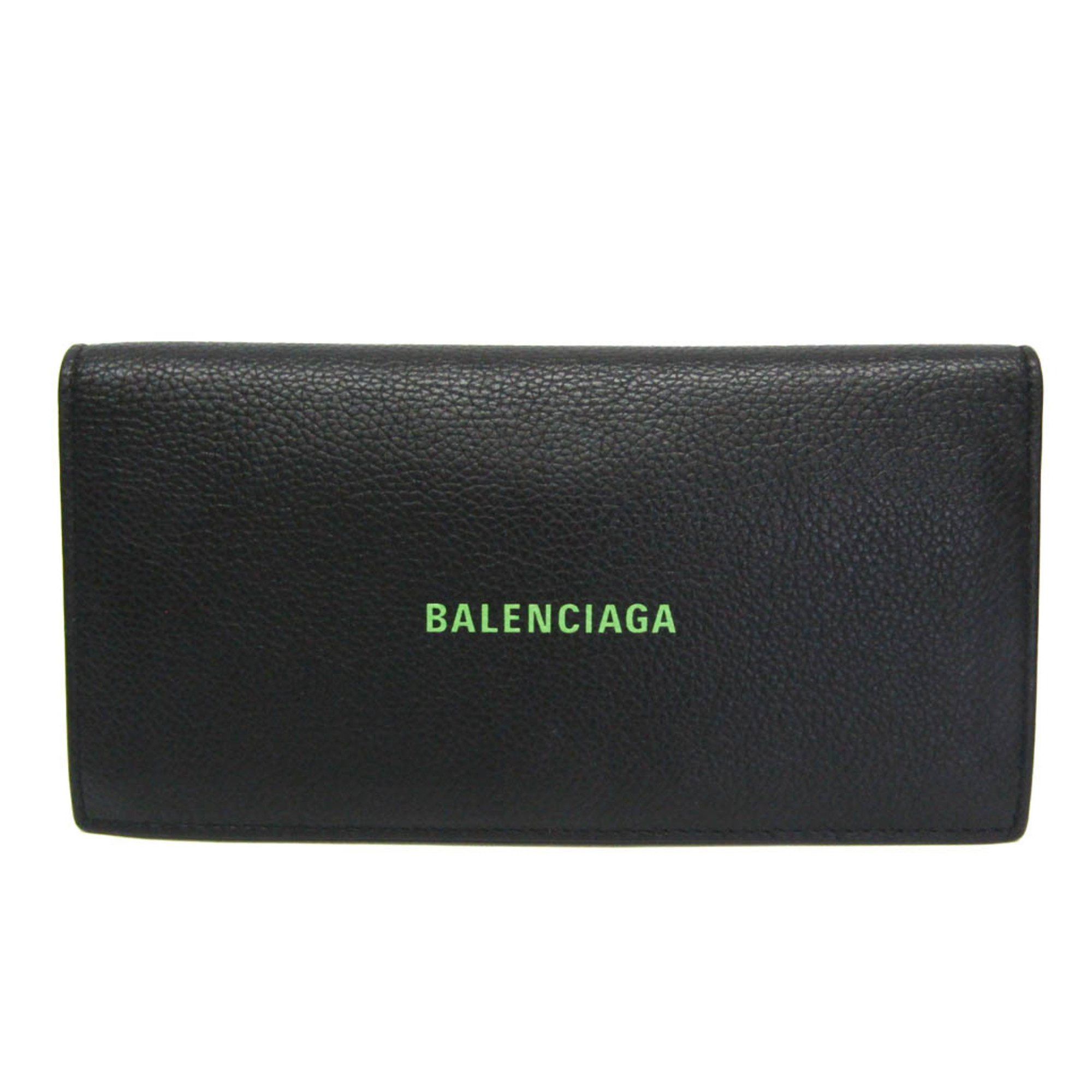 Balenciaga Balenciaga 594692 Men's Leather Long Wallet (bi-fold) Black Size ONE SIZE - 1 Thumbnail