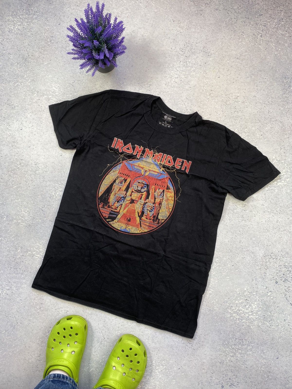 Band Tees Iron Maiden Men’s Black T-shirt With Big Centre Logo Size US L / EU 52-54 / 3 - 1 Thumbnail