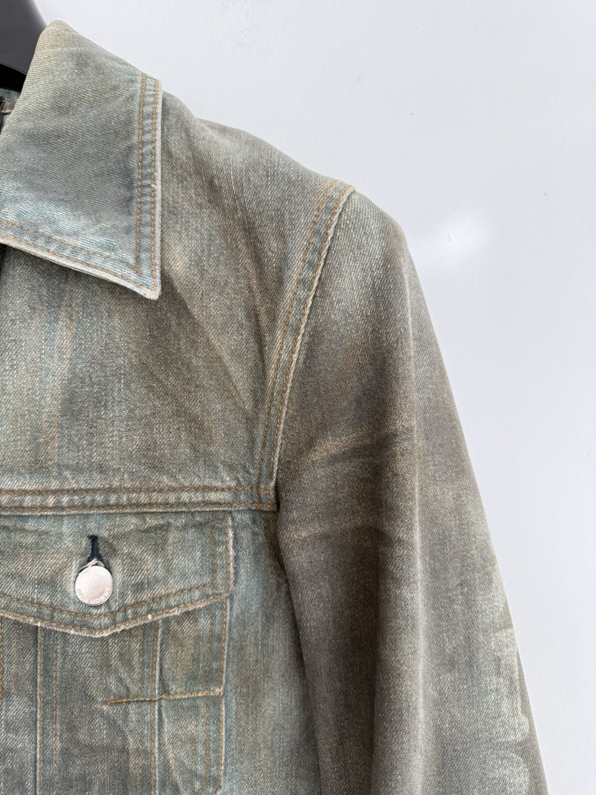 Dior × Hedi Slimane S/S 2004 “Strip” Dirty Bleu Clair Denim Jacket Size US M / EU 48-50 / 2 - 7 Thumbnail