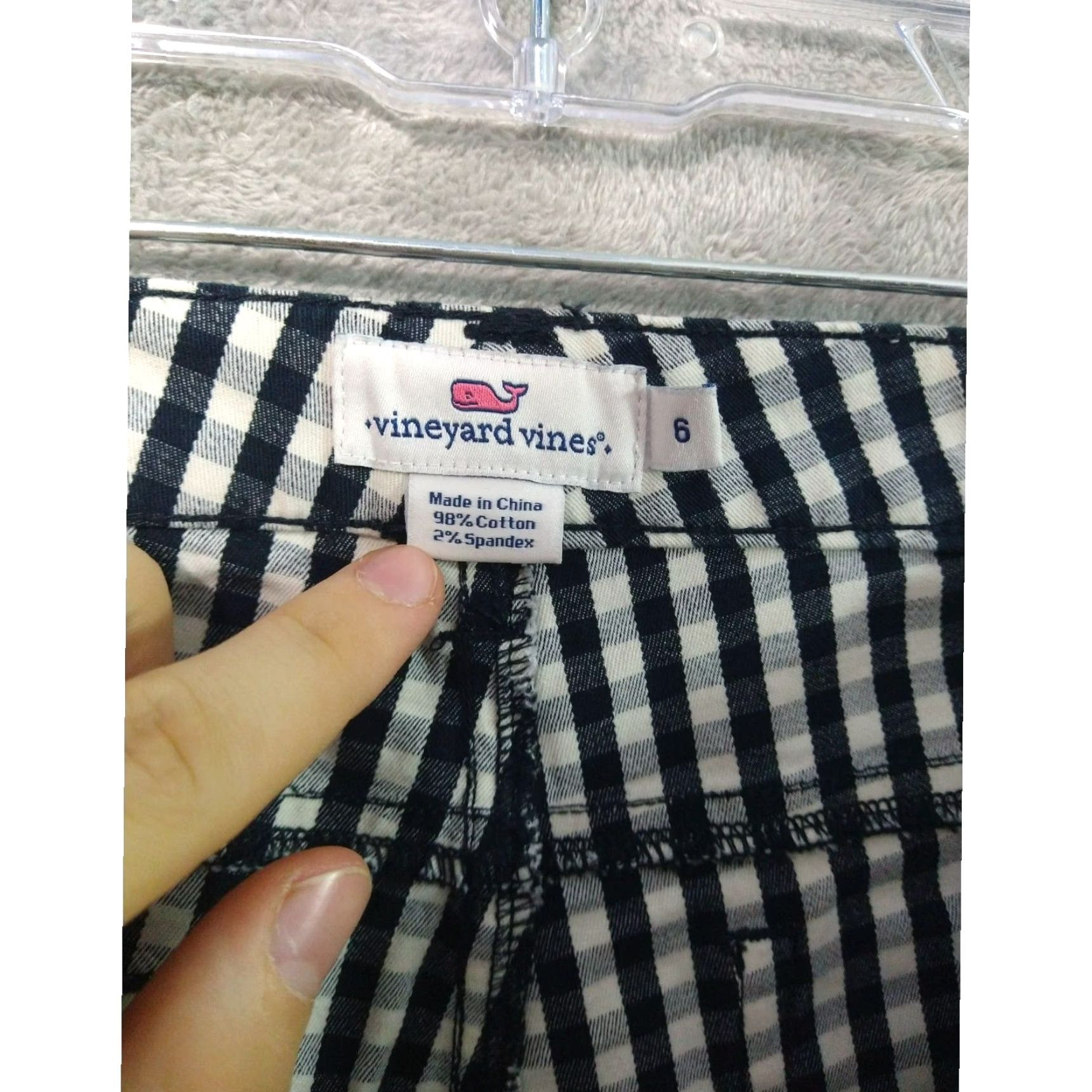 Vineyard Vines VINTAGE? No. Vineyard Vines Pants Womens 6 Black White Gingham Slim Casual Trousers Size 28" / US 6 / IT 42 - 6 Thumbnail