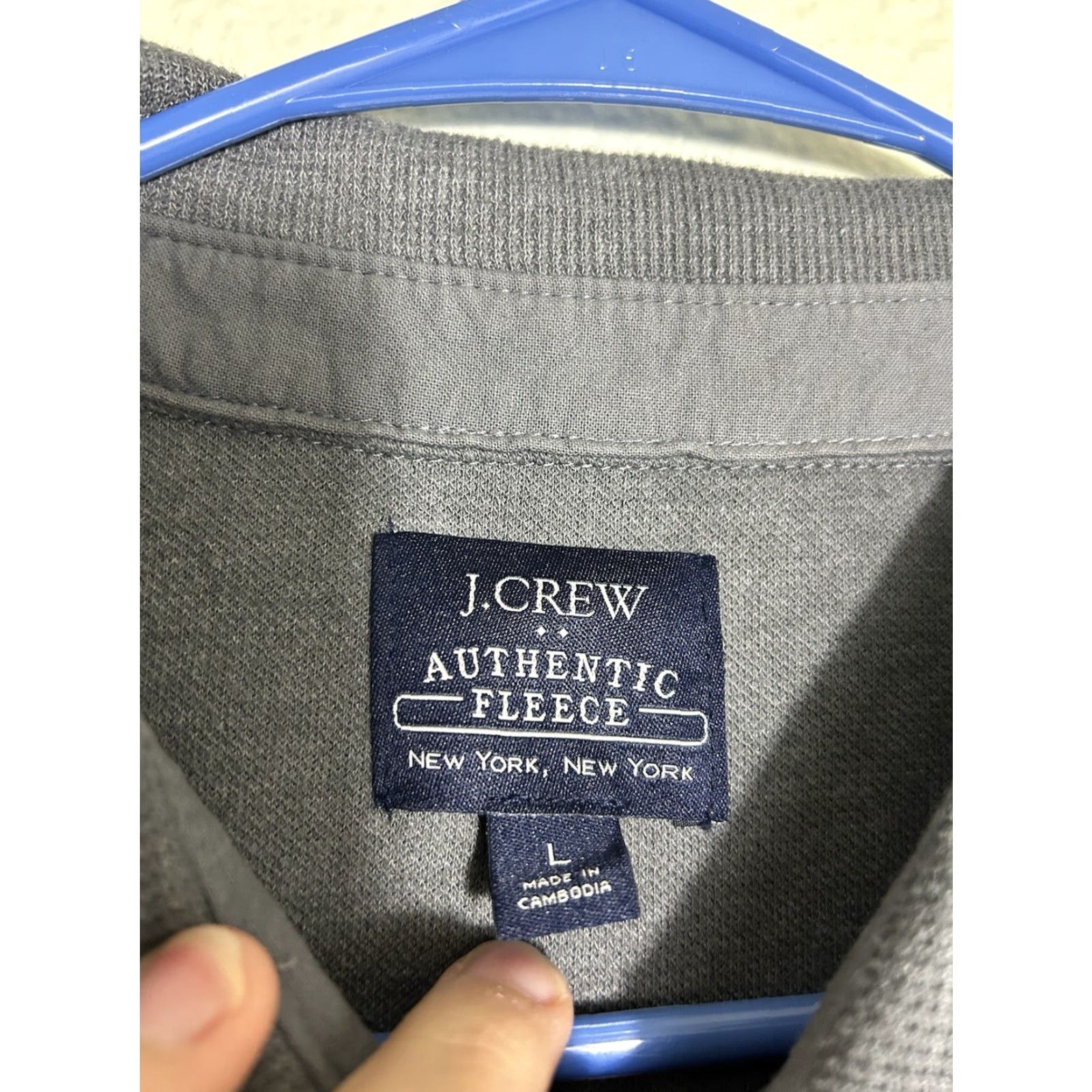 J.Crew J. Crew Men's Grey Authentic Fleece Double Pocket Long Sleeve Sweatshirt Shirt Large Regular Fit Size US L / EU 52-54 / 3 - 7 Thumbnail