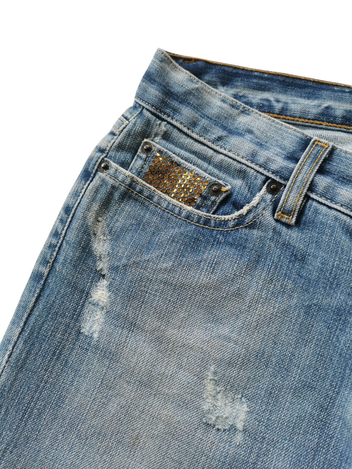 Bebe RARE Flared Bebe Denim Carmen Patchwork Jeans Size 29" - 8 Thumbnail