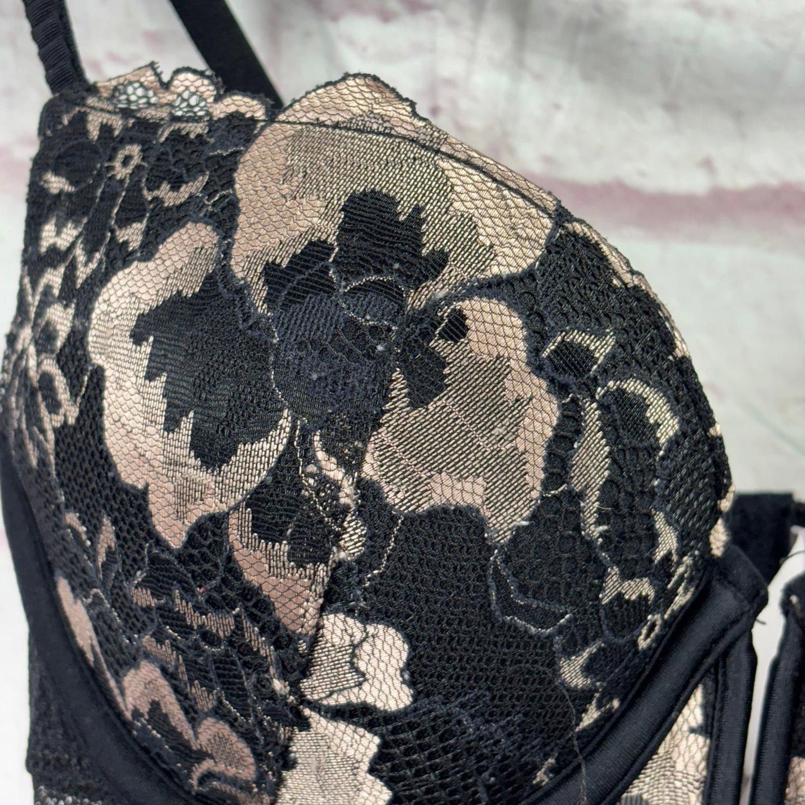 Alden Auden XS Black Floral Lace Mesh Underwire Bodysuit Lingerie Size XS / US 0-2 / IT 36-38 - 6 Thumbnail
