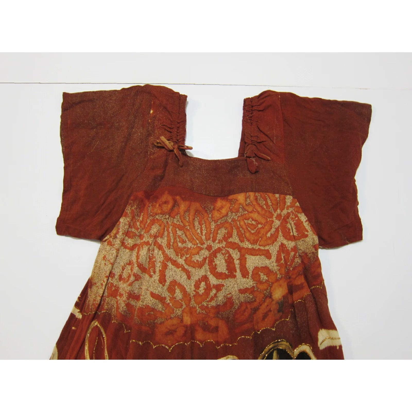 Vintage **Rossy Indonesia Batik Floral Maxi Kaftan Dress Women Size M Brown** User: Rossy Indonesia Batik Floral Maxi Kaftan Dress Women Size M Brown Size M / US 6-8 / IT 42-44 - 4 Thumbnail