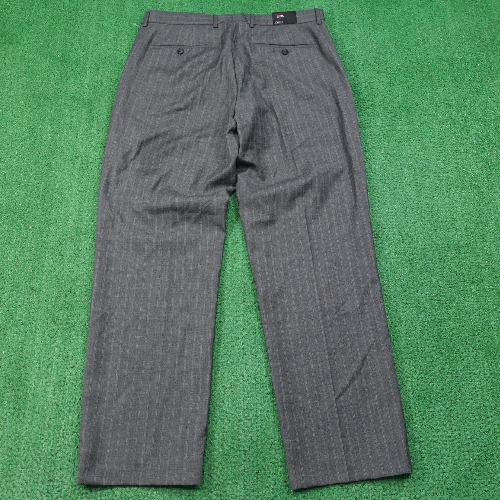 Express Express Director Pants Mens 36x32 Wool Pinstripe Dress Flat Front Waist 37 Size US 36 / EU 52 - 6 Thumbnail