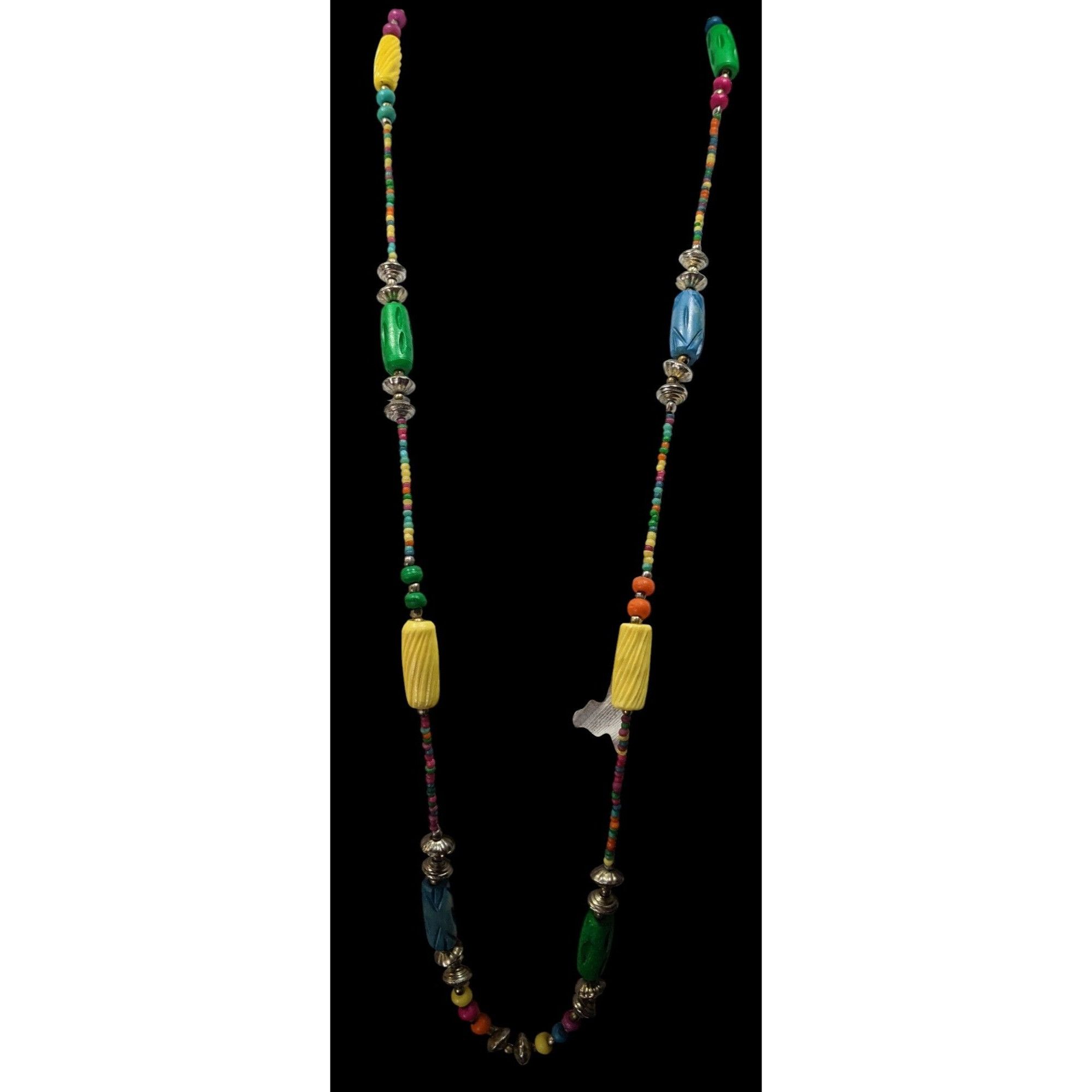 Other Vintage Retro Rainbow Handmade Beaded Necklace Size ONE SIZE - 2 Thumbnail