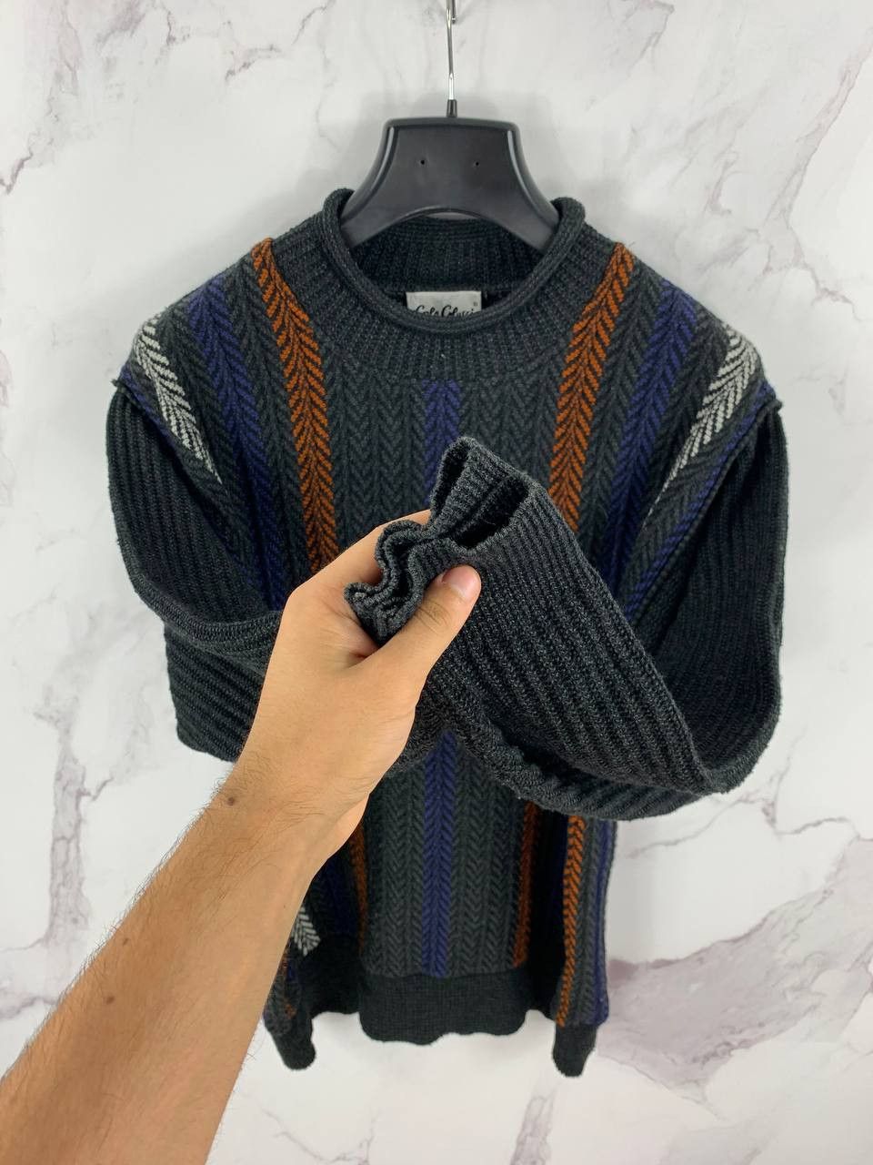 Carlo Colucci Carlo Colucci Multicolor Herringbone Knit Sweater Size 50 Size US M / EU 48-50 / 2 - 7 Thumbnail