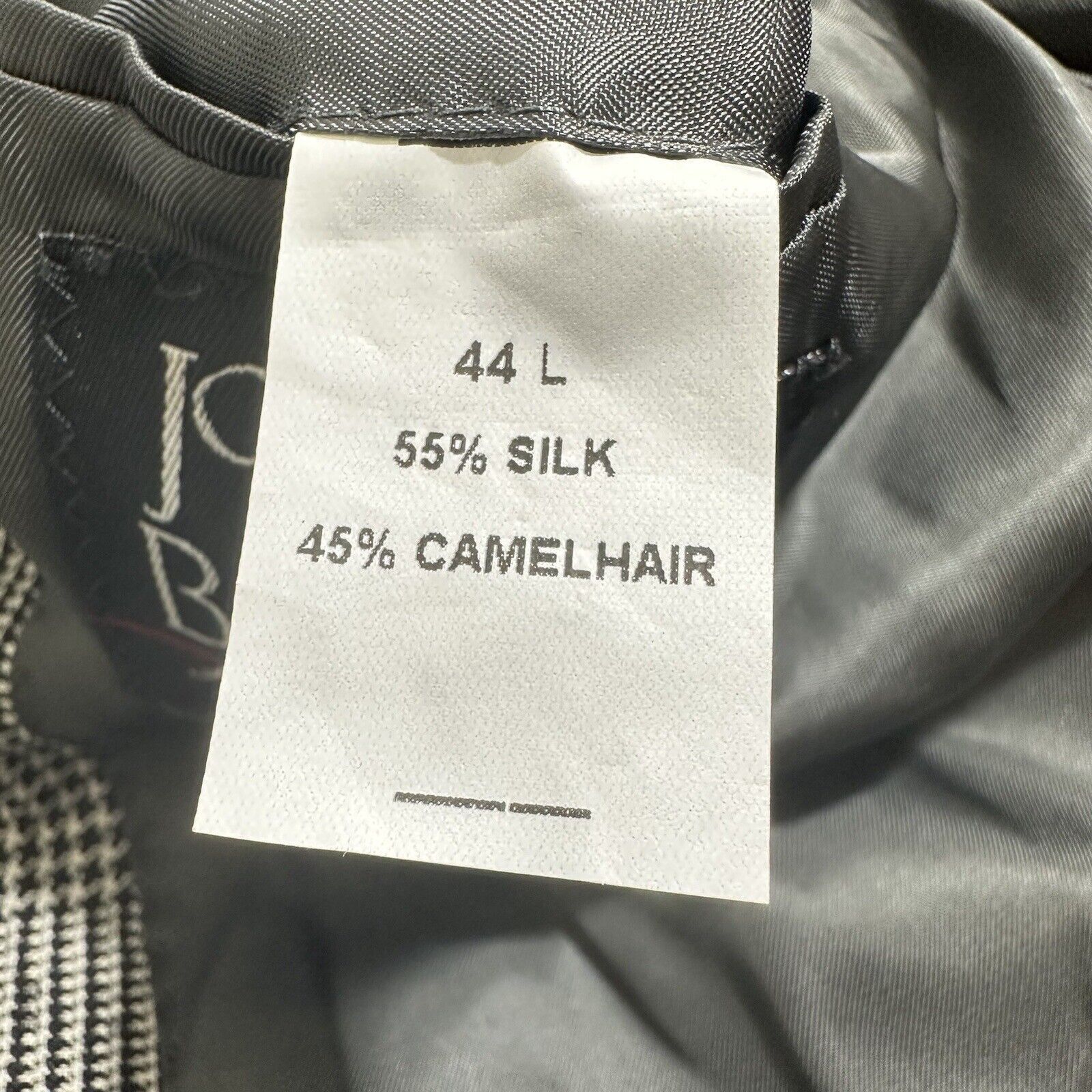 Jos. A. Bank Jos A Bank Men's 44L Silk Camel Hair Houndstooth Suit Jacket Size 44L - 6 Thumbnail