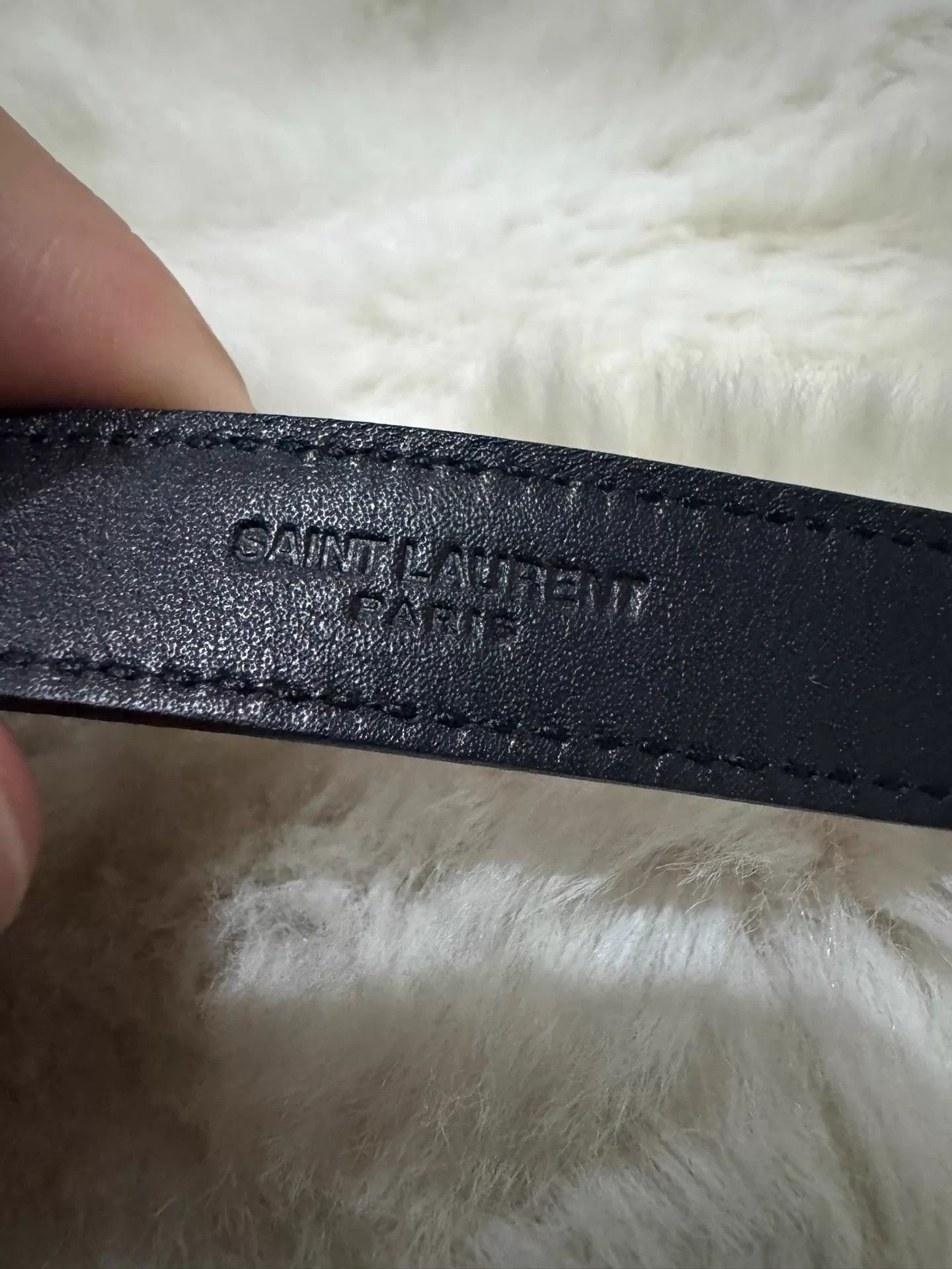Saint Laurent Paris YSL Saint Laurent Black & Gold Skinny Belt 75 Women's New Size ONE SIZE - 5 Thumbnail