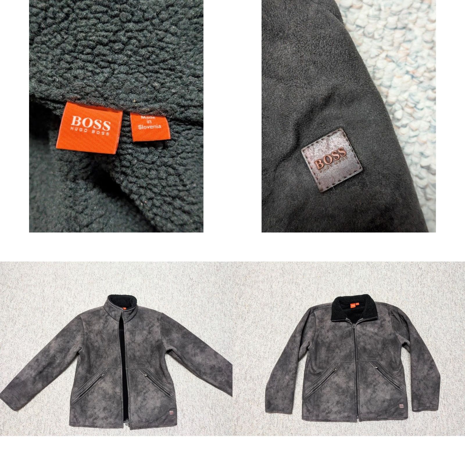 Hugo Boss Hugo Boss Coat vegan leather polyester M brown western, Duster, mock shearling, 40 Chest, Long, Zip, Men Size US M / EU 48-50 / 2 - 8 Thumbnail