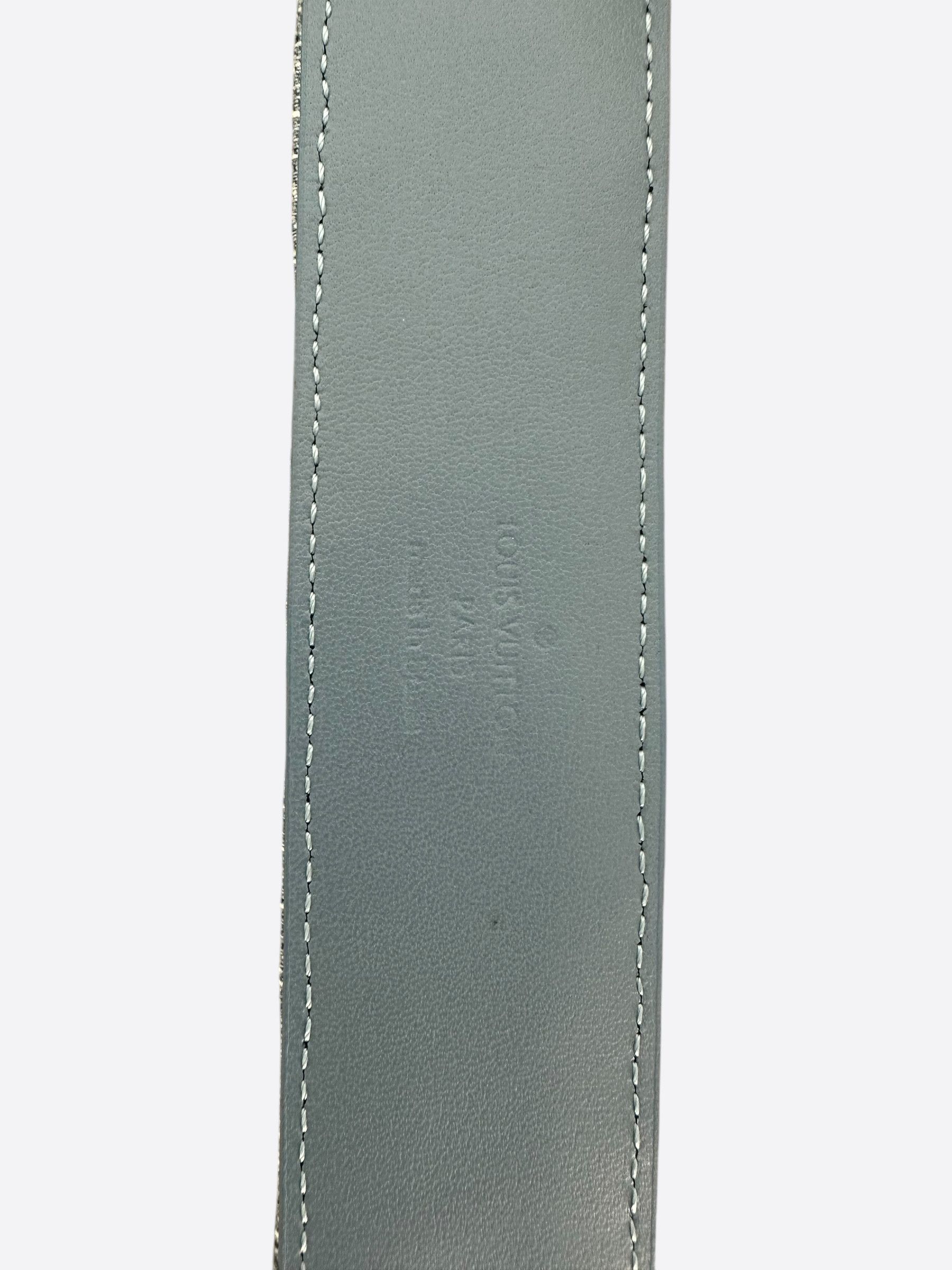Louis Vuitton Blue & White Denim Monogram Tuffetage New Wave Belt Size 30 - 4 Thumbnail