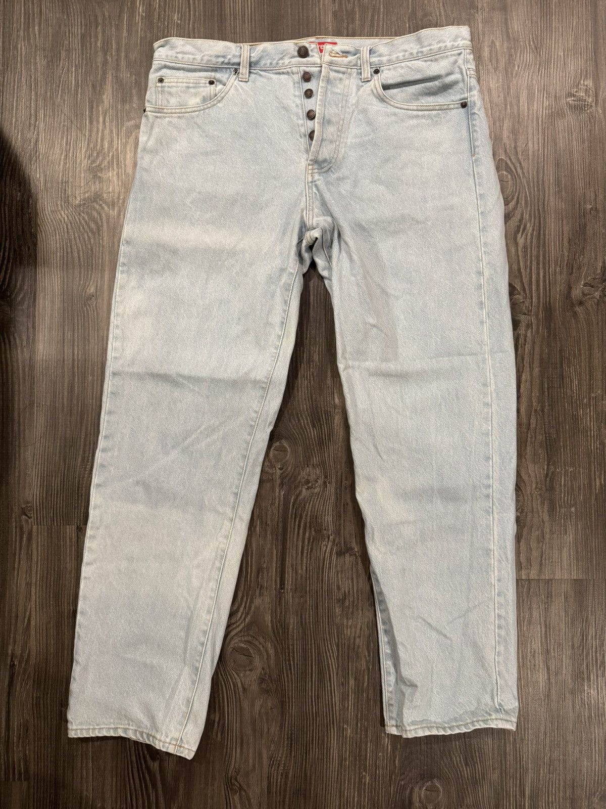 Supreme SUPREME WASHED BLUE REGULAR JEANS | Grailed