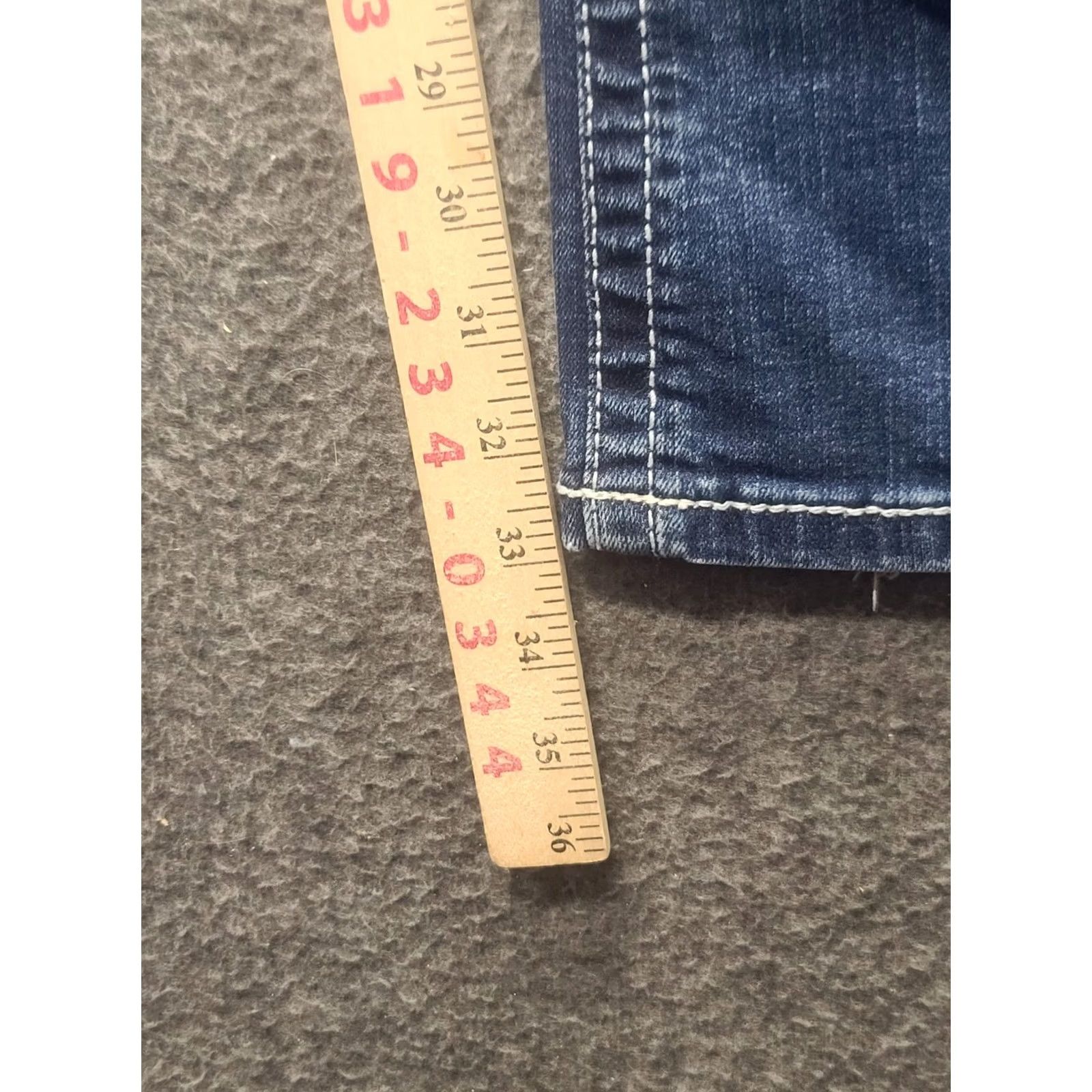 Ariat Ariat REAL Denim Jeans Womens 32x33 Regular Bootcut Stretch Distressed Blue Jeans Regular Fit Cowboy Horse Rodeo Cowgirl Mens Girls Size 24" / US 00 / IT 34 - 5 Thumbnail