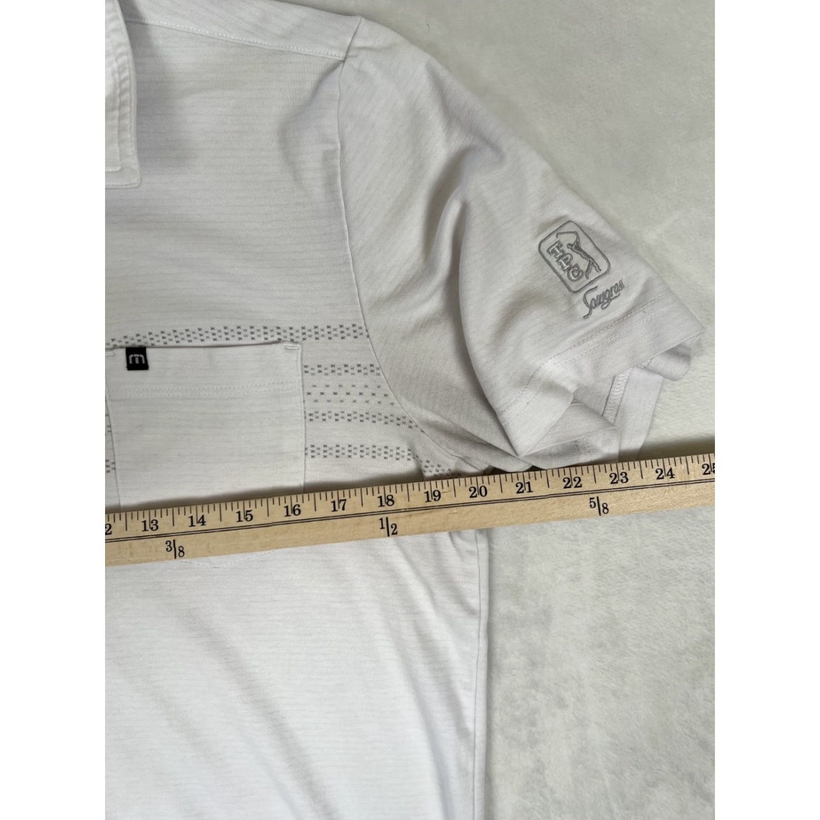 TravisMathew Travis Mathew Polo Shirt Men M White Striped Golf Polo Shirt Polo M White Striped 90s USA Mens Size US M / EU 48-50 / 2 - 7 Thumbnail
