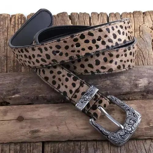 Other Mizuhara x Maki Leopard Spotted Split Leather Belt Size ONE SIZE - 6 Thumbnail