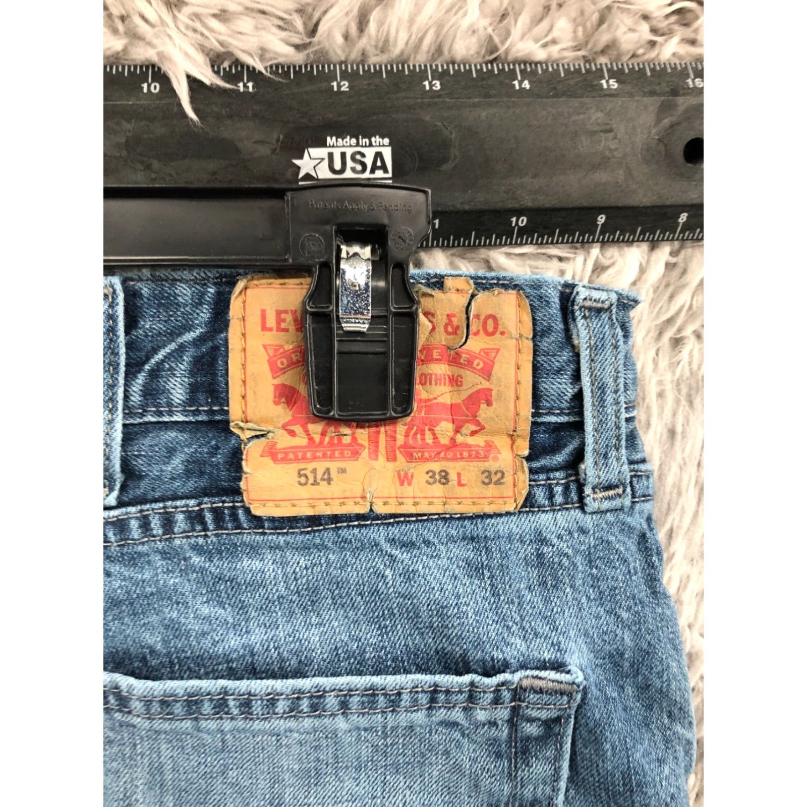 Levi's Levi's 514 Jeans Straight Men Salew 38x32 Regular Mid Wash Blue Denim Cotton Blend Belt Loops 5-Pocket Size US 38 / EU 54 - 6 Thumbnail
