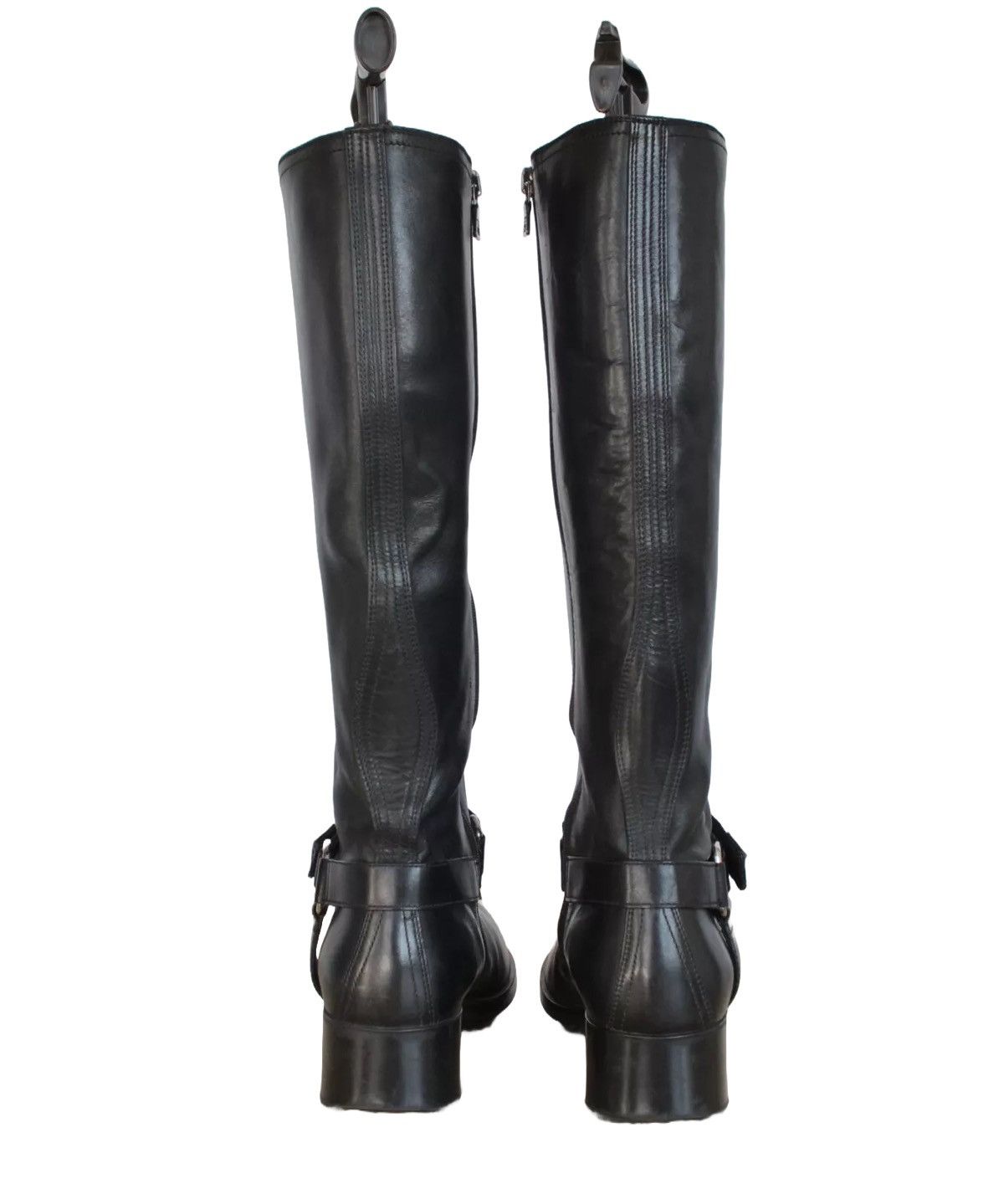 Prada PRADA Boots Logo Belt Biker Moto Zip Tall Shoes Black Size US 7 / IT 37 - 9 Thumbnail