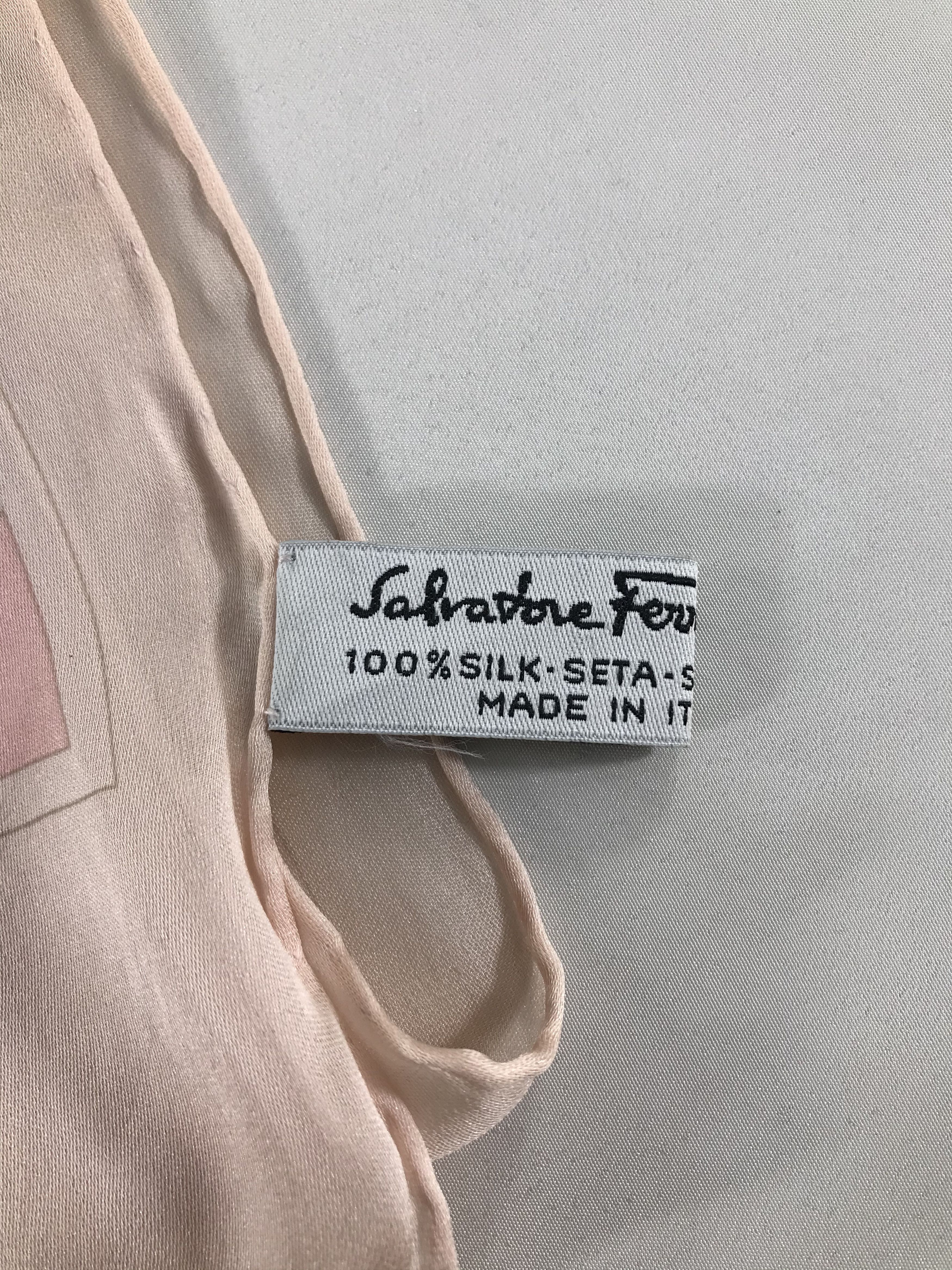 Vintage Vintage Salvatore Ferragamo Silk Scarf Size ONE SIZE - 4 Thumbnail
