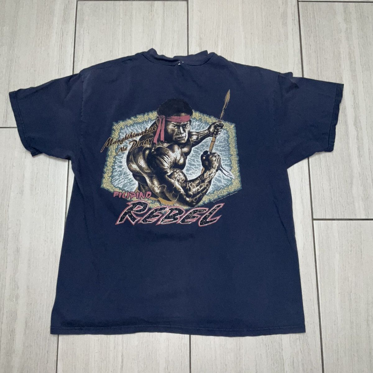 Vintage Vintage Filipino Strength T-shirt Size US XL / EU 56 / 4 - 2 Thumbnail