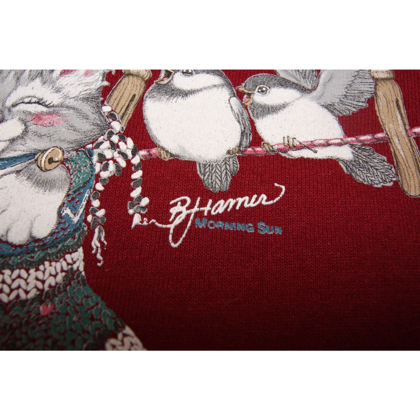 Other VTG Morning Sun Birds Kitten In Mitten Sweatshirt Womens L Size L / US 10 / IT 46 - 3 Thumbnail