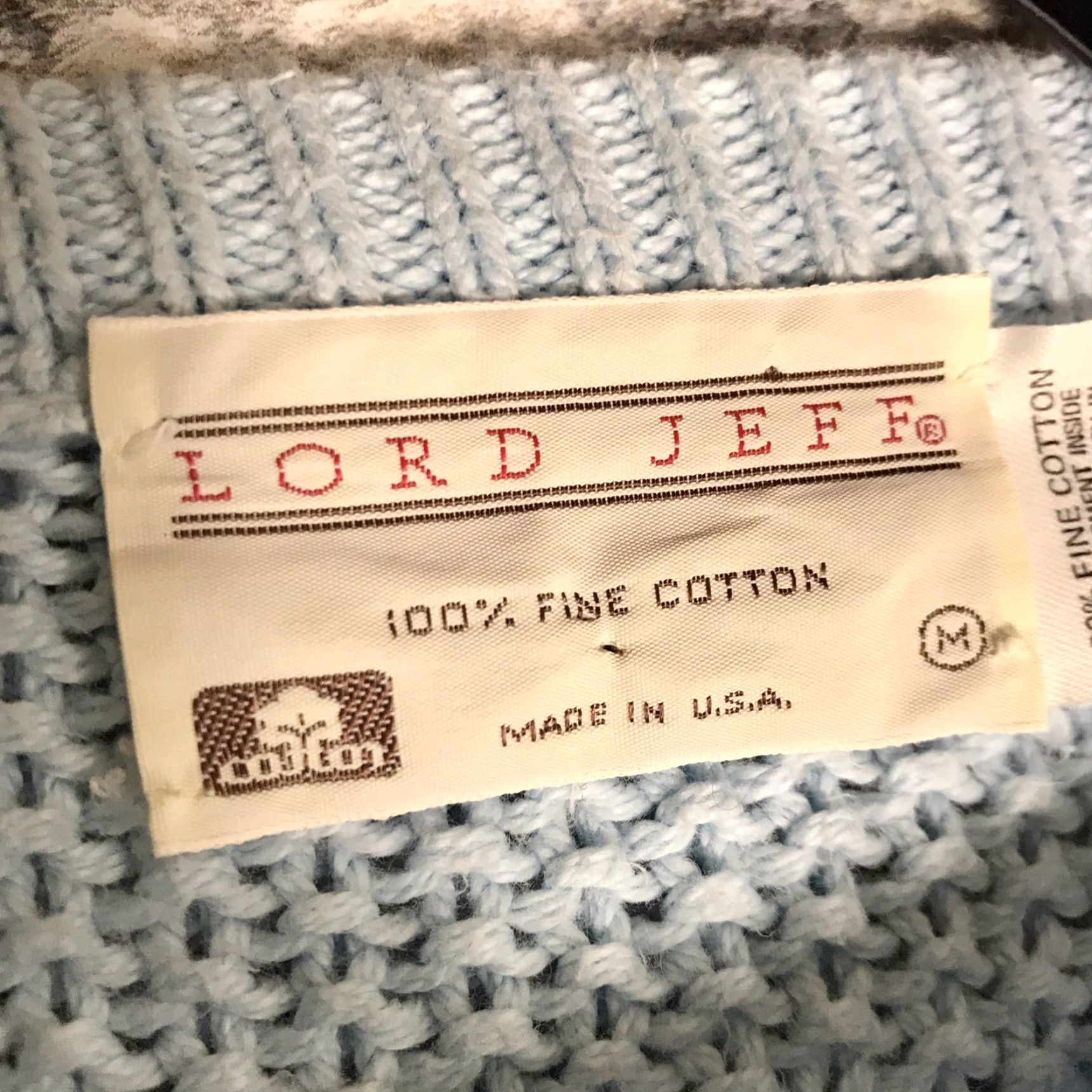 Vintage VINTAGE Lord Jeff Blue Fine Cotton Cable Knit Pullover Sweater Men’s Medium Size US M / EU 48-50 / 2 - 5 Thumbnail