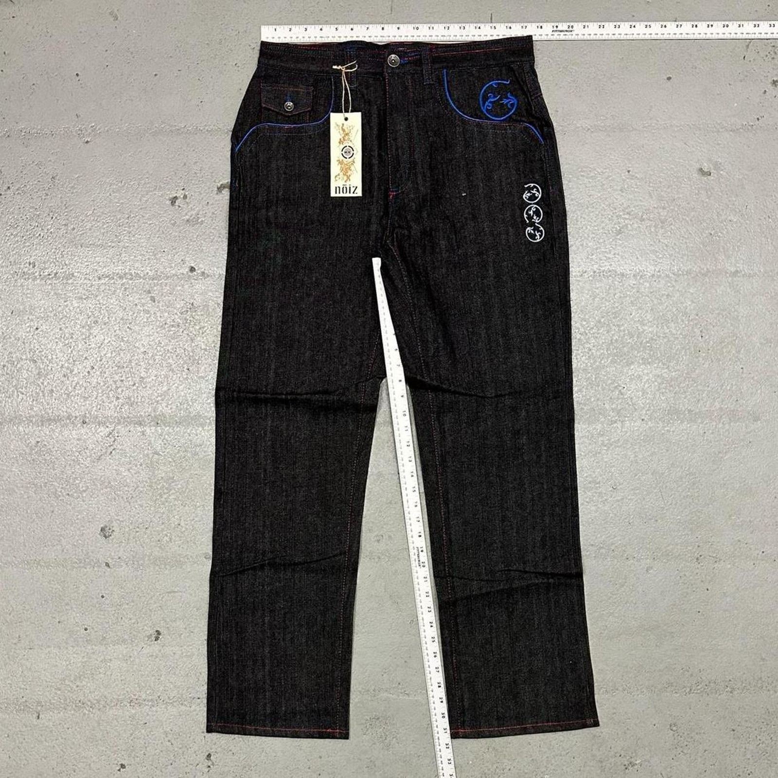 Vintage Vintage baggy y2k noiz blac kraw denim embroidered Size US 36 / EU 52 - 3 Thumbnail