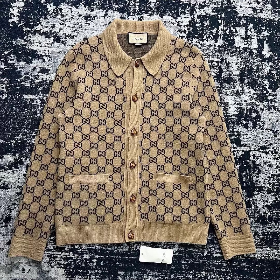 Gucci GUCCI camel double G wool cardigan XS Size US XS / EU 42 / 0 - 1 Thumbnail