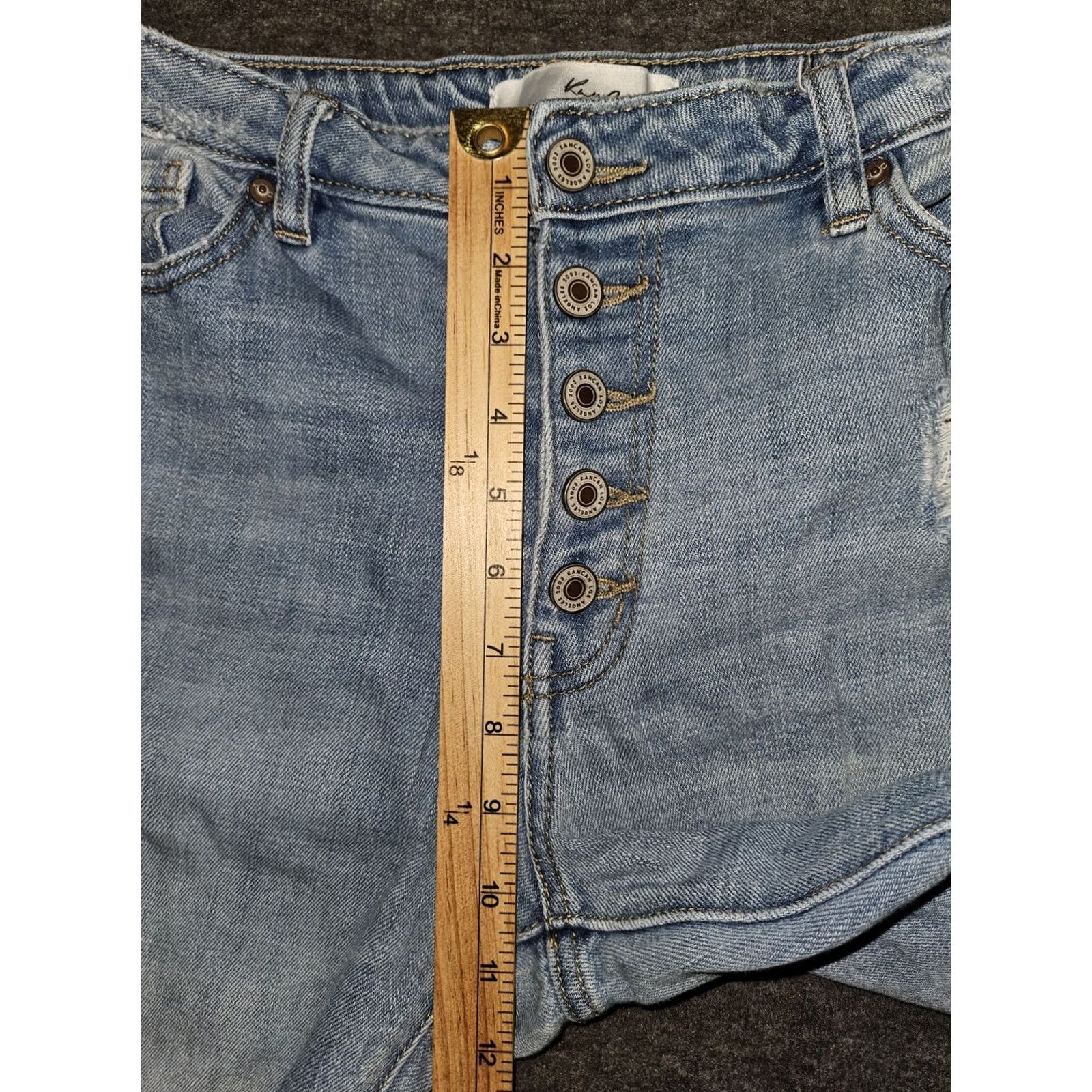 Vintage KanCan Jeans Skinny Ankle Women's 9/28 Blue Denim Distressed Button Fly Stretch Shirts? Size 30" / US 8 / IT 44 - 5 Thumbnail