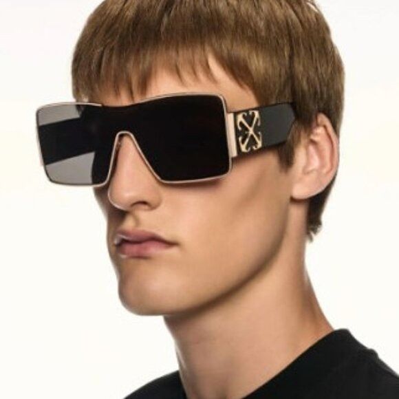 Off-White Off-White ASPEN 7607 Sunglasses Gold/Black Shield Frame Size ONE SIZE - 2 Thumbnail