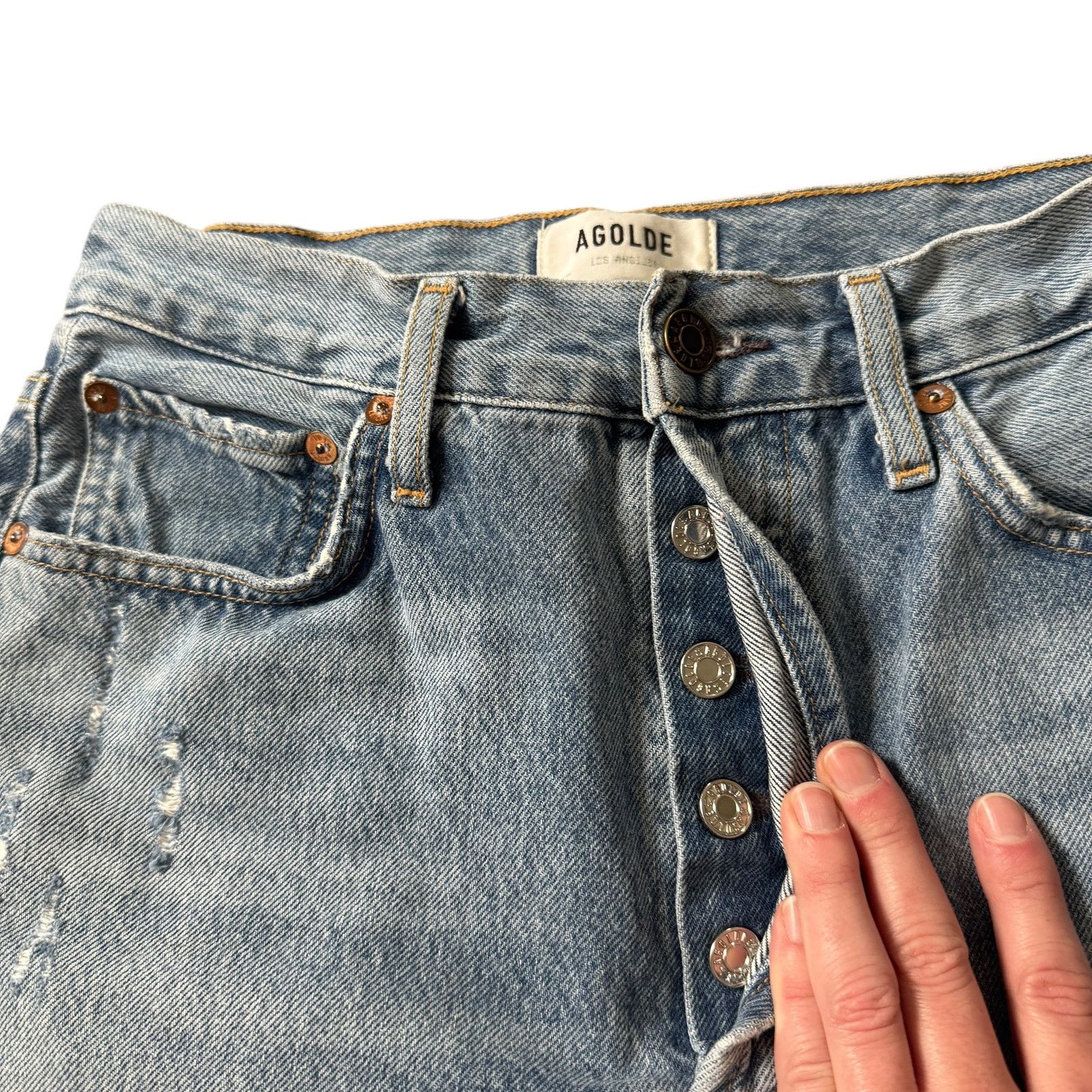Agolde AGOLDE Riley High Rise Straight Crop Jean Endeavor Wash Size 25" / US 0 / IT 36 - 4 Thumbnail