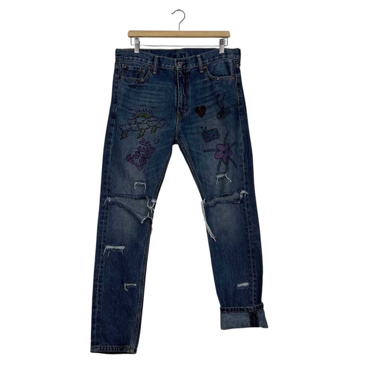 Levi's Vintage Levis 510 Custom Art distressed Denim Jeans Size US 34 / EU 50 - 12 Thumbnail