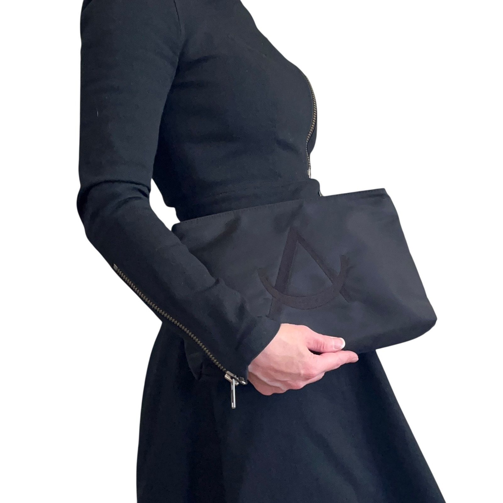Other × Vintage Vintage Desmo Black Embroidered Logo Clutch Evening Bag Size ONE SIZE - 11 Thumbnail