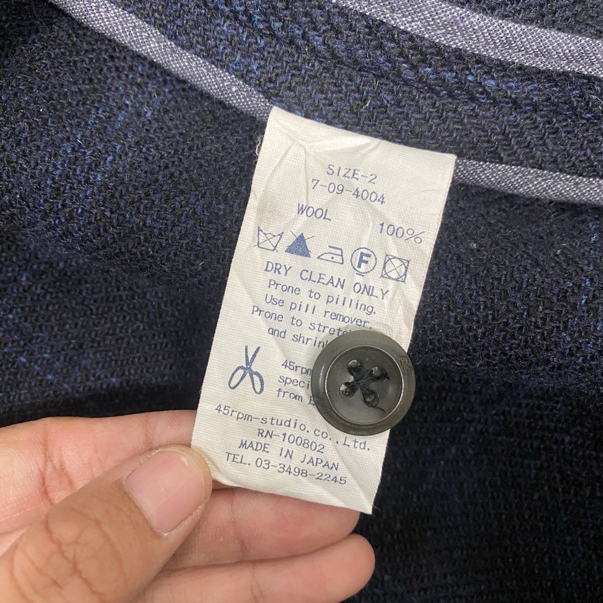 45rpm × Japanese Brand × Kapital 45rpm indigo wool skirt Size 22" - 10 Thumbnail