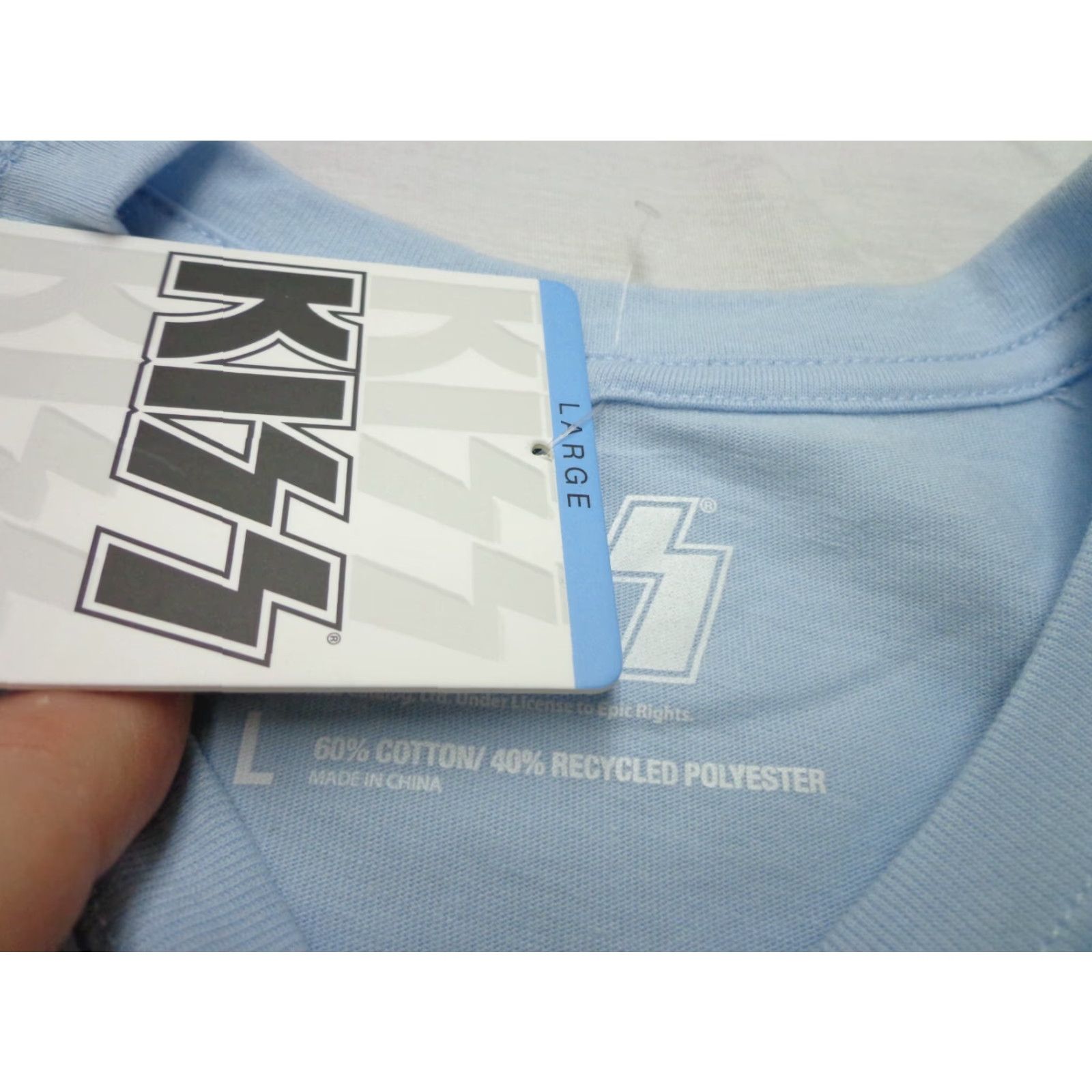 Vintage KISS T-Shirt Shirt Short Sleeve Round Neck Light Blue Size L Regular Men’s Blue Logo Distressed Graphic Music Vintage: No Size US L / EU 52-54 / 3 - 3 Thumbnail