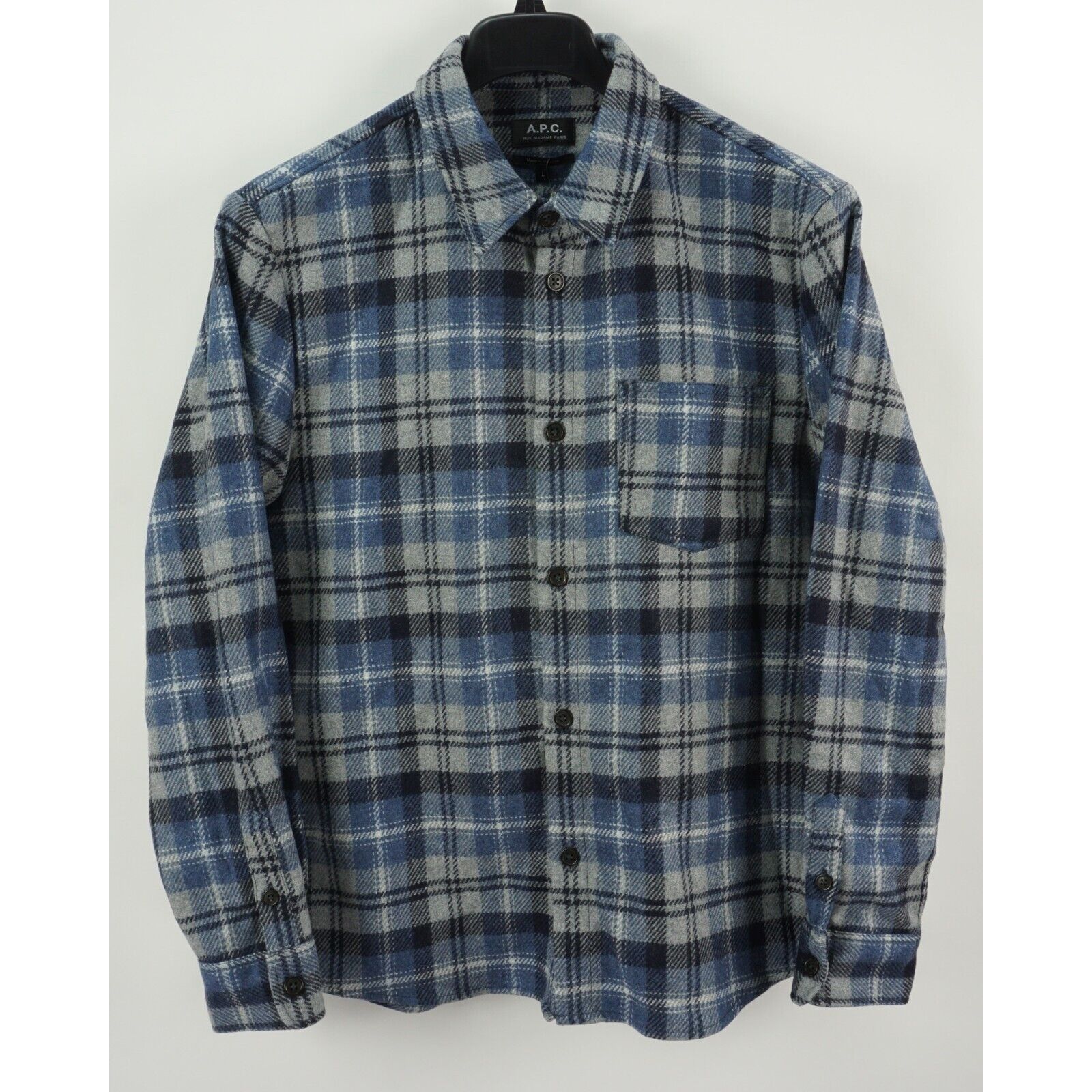 A.P.C. New A.P.C. Large Plaid Flannel Wool Trek Shirt Jacket Size US L / EU 52-54 / 3 - 1 Thumbnail