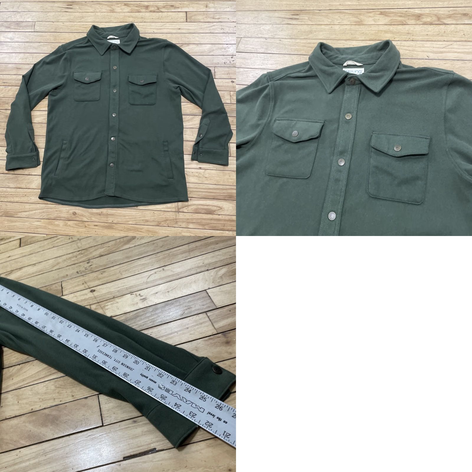 CO VINTAGE Laguna Beach Shacket Men XL Olive Green Y2K Flannel Snap Cap Capsule Shacket Casual Size US XL / EU 56 / 4 - 11 Thumbnail