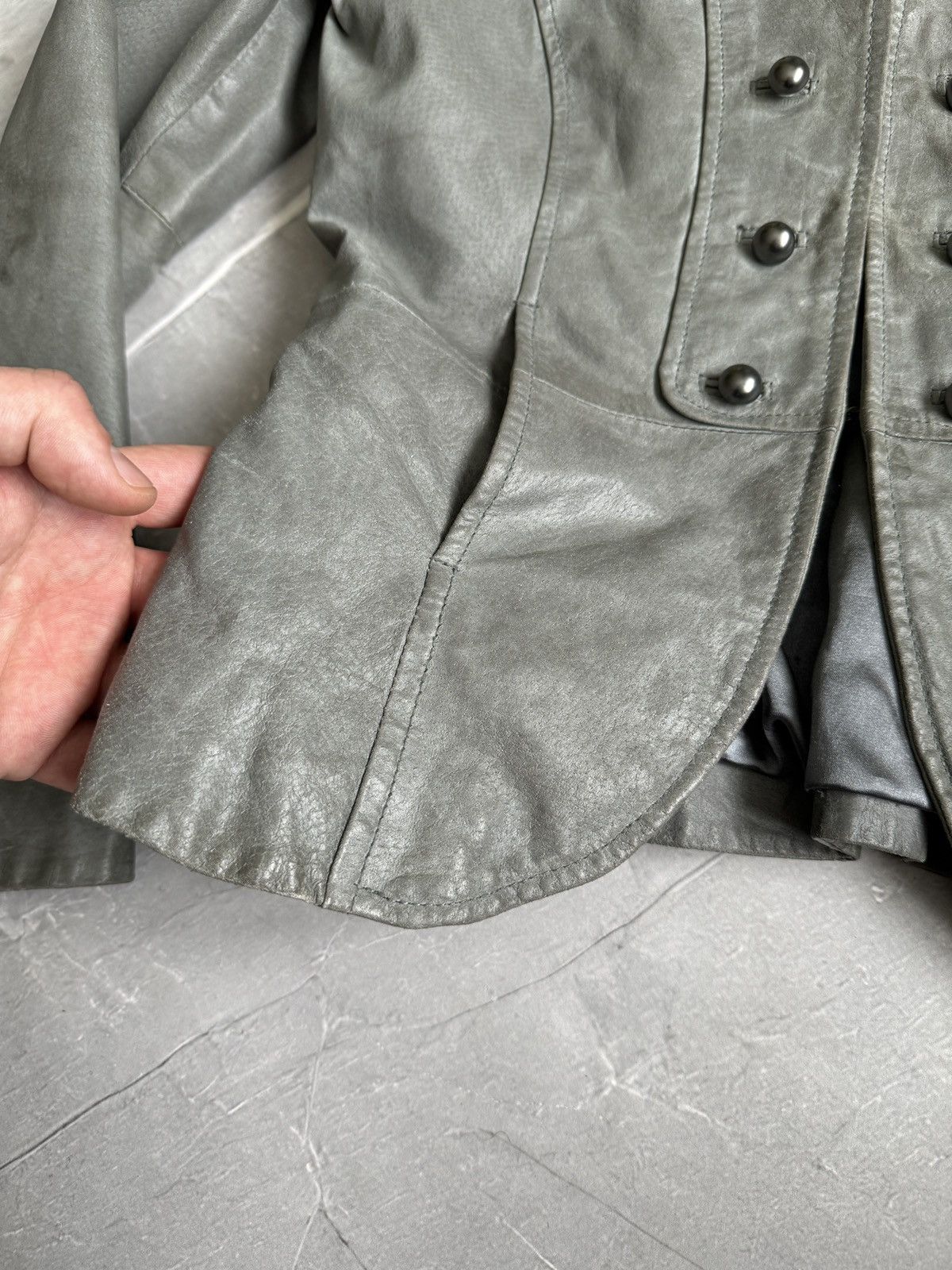 Hysteric Glamour 00s Napoleon Military Dirty Leather Jacket PPFM Style Size M / US 6-8 / IT 42-44 - 6 Thumbnail