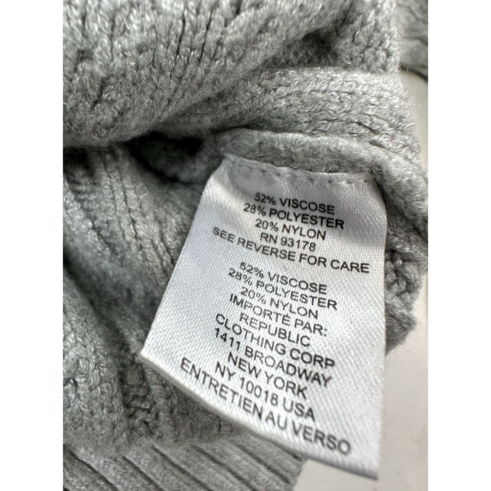 Vintage Truth by Republic Gray Sweater Womens Small Gray Cable Knit Mock Neck Pullover Size S / US 4 / IT 40 - 6 Thumbnail