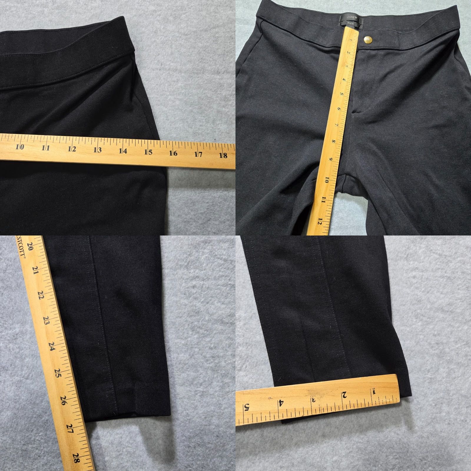 J.Crew J.Crew Pant Womens 4R Black Pixie Snap Mid Rise Skinny Stretch Work Career Size 27" / US 4 / IT 40 - 9 Thumbnail